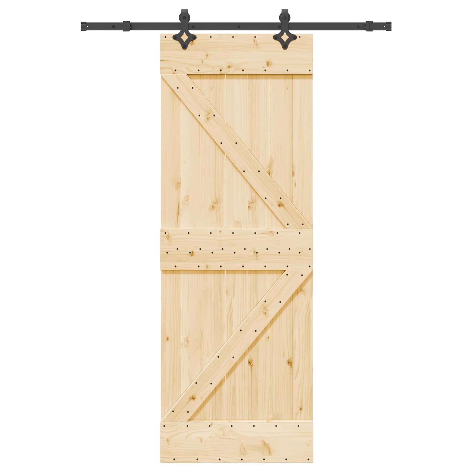 Slankios durys NARVIK Natūrali ir juoda 70 x 210 cm (152,5 cm)