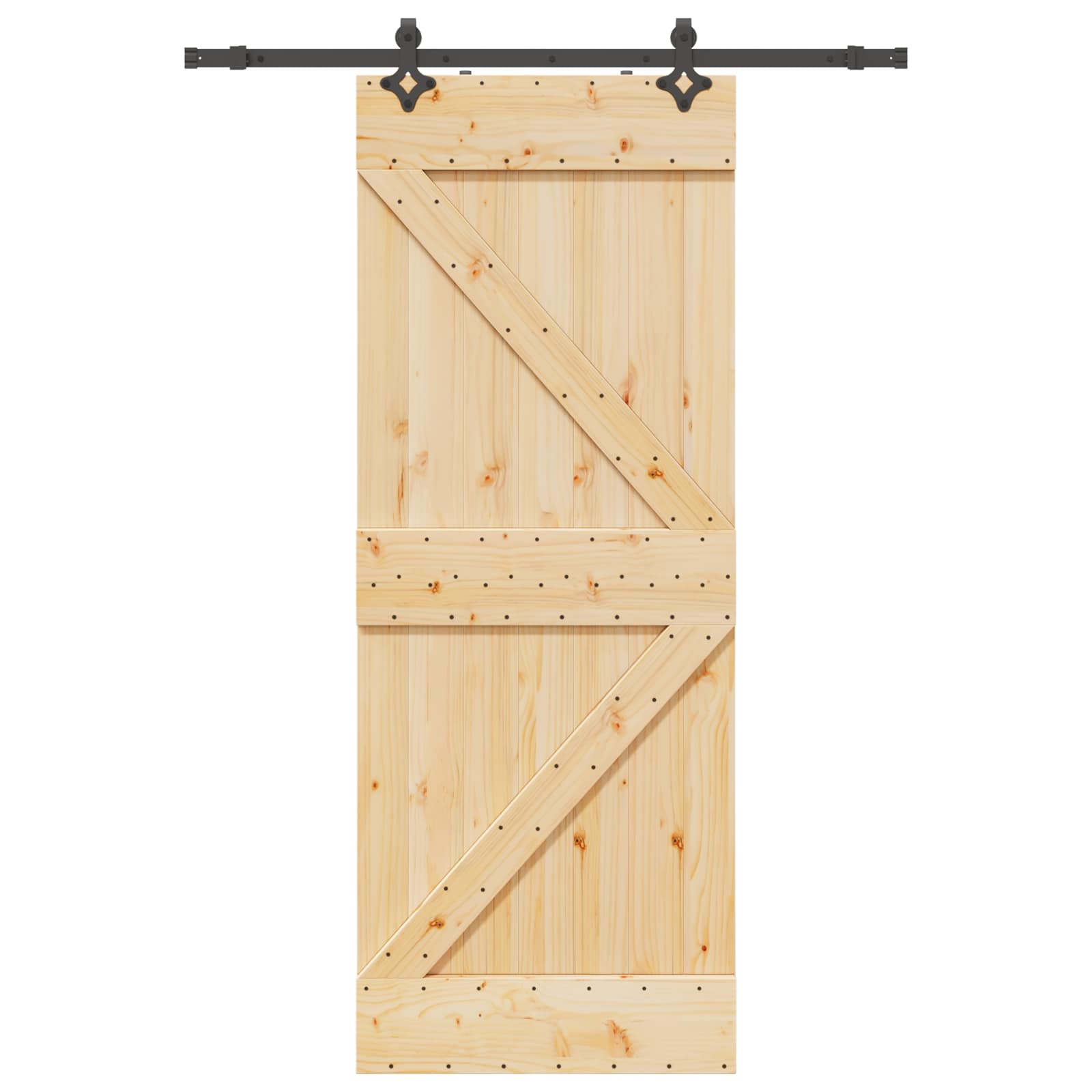 Bīdāmās durvis NARVIK Dabīgā un melna 80 x 210 cm (152,5 cm)