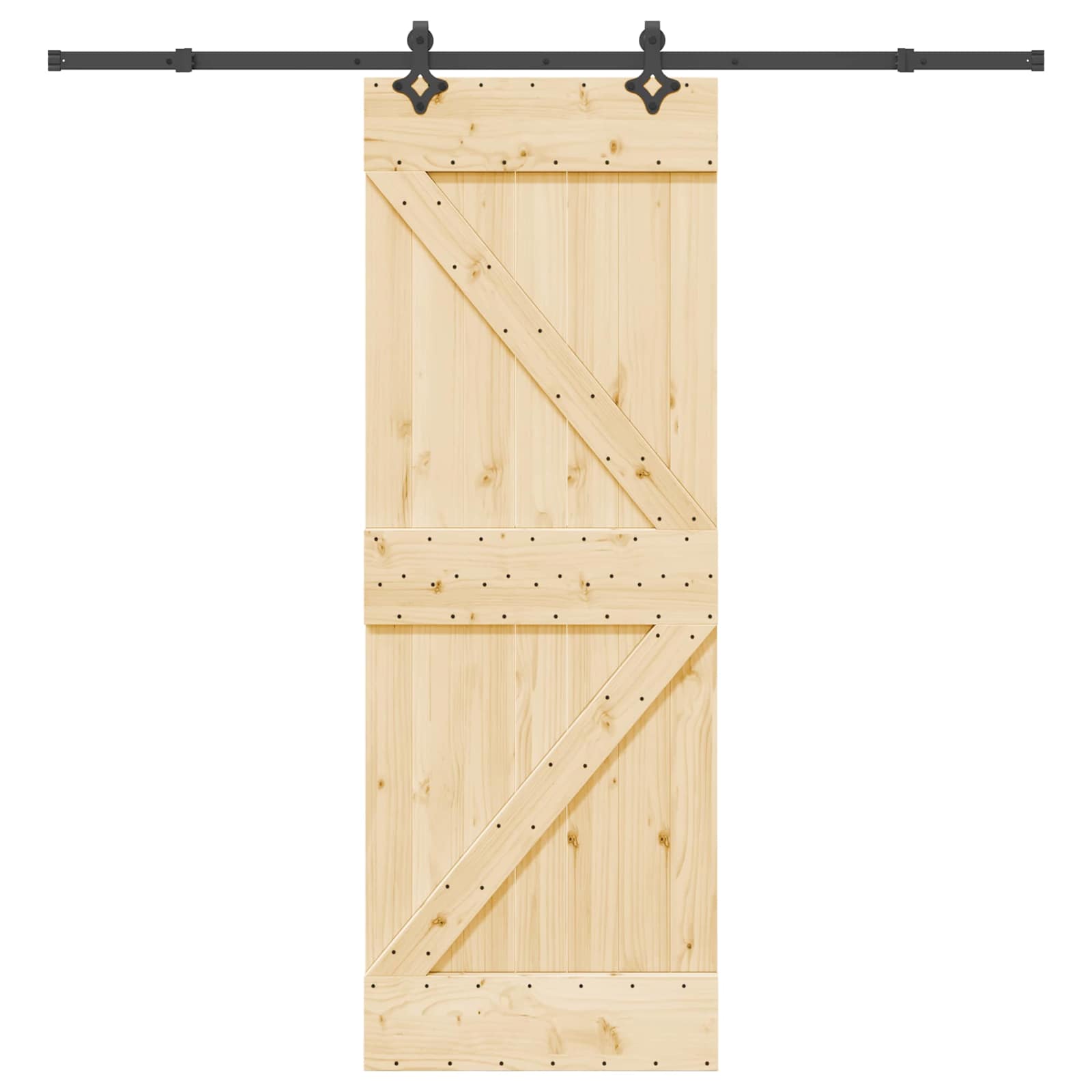 Bīdāmās durvis NARVIK Dabīgā un melna 70 x 210 cm (213,5 cm)