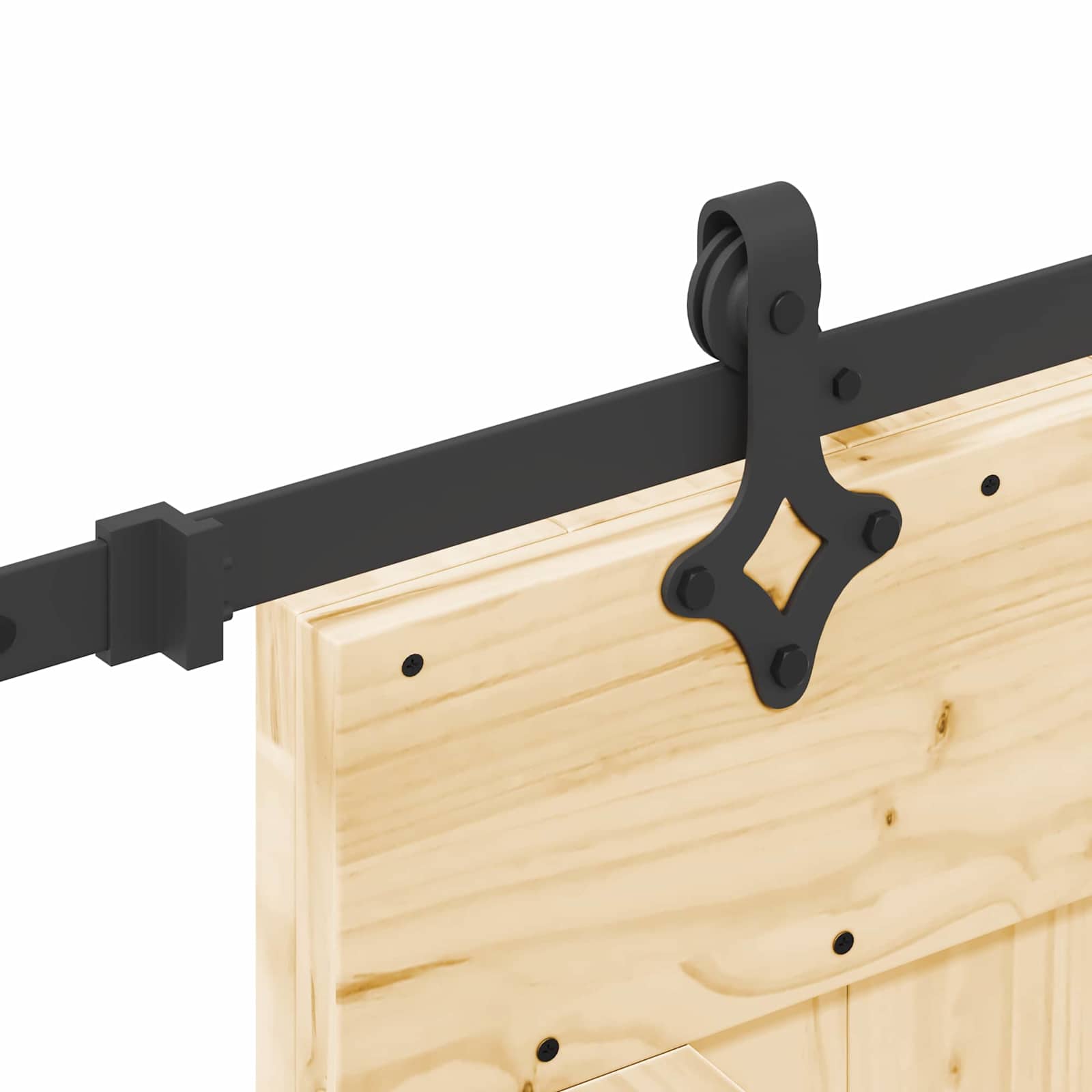Slankios durys NARVIK Natūrali ir juoda 85 x 210 cm (213,5 cm)