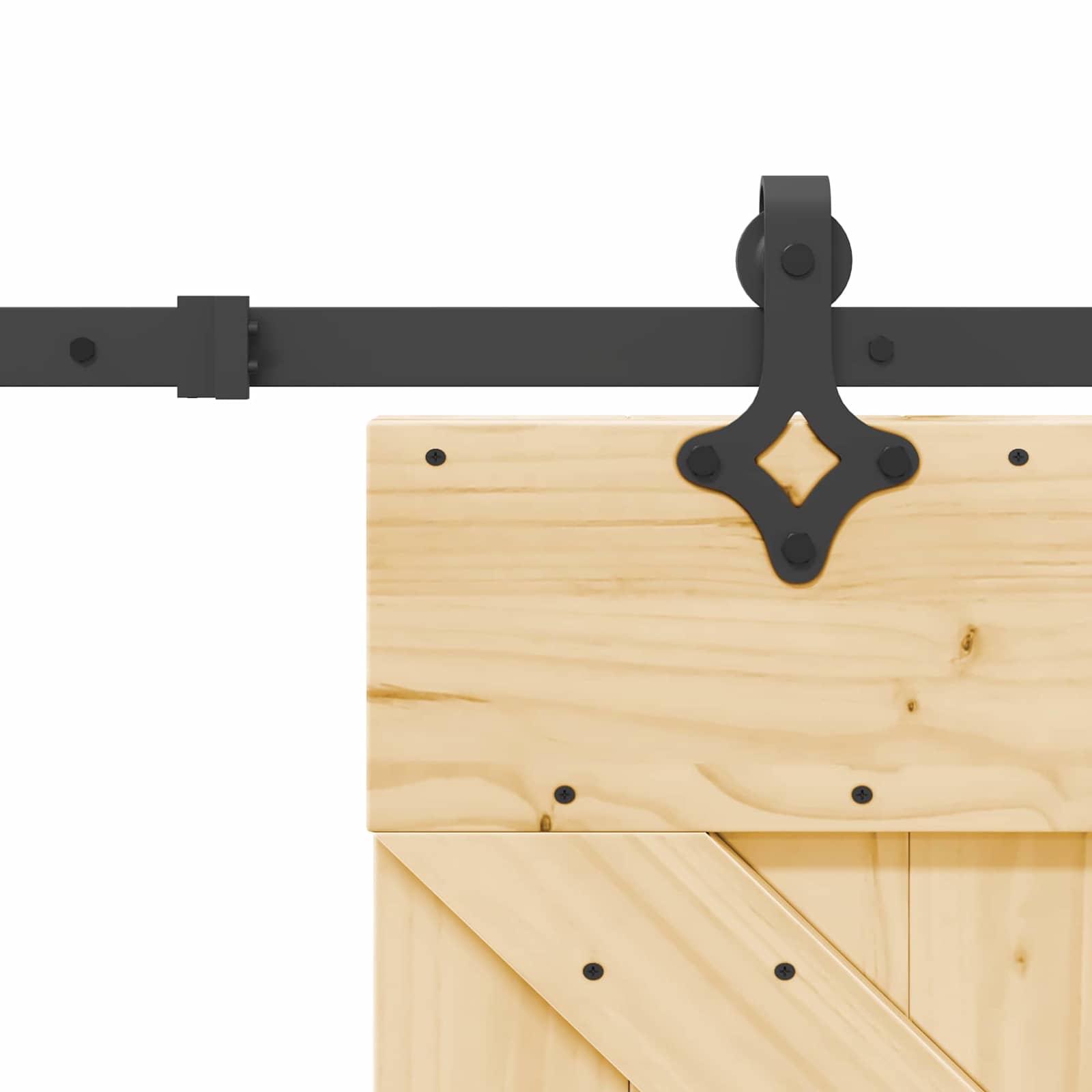 Slankios durys NARVIK Natūrali ir juoda 85 x 210 cm (213,5 cm)