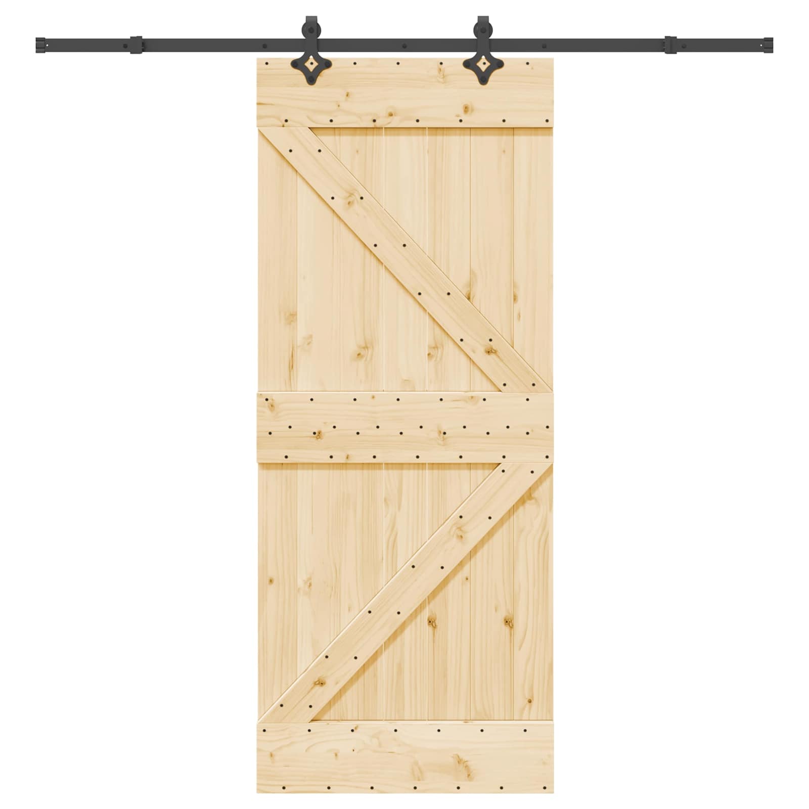 Slankios durys NARVIK Natūrali ir juoda 85 x 210 cm (213,5 cm)