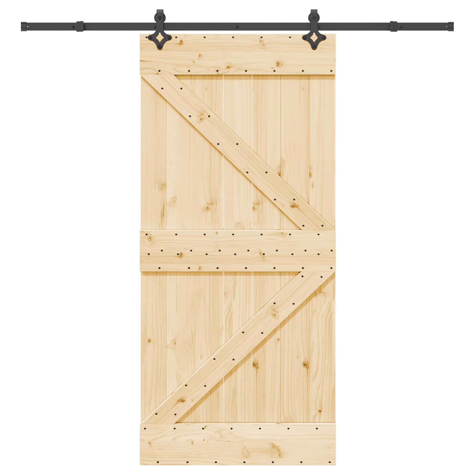 Slankios durys NARVIK Natūrali ir juoda 95 x 210 cm (213,5 cm)