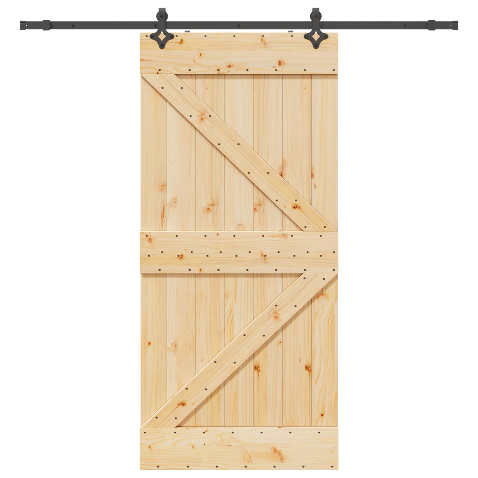Slankios durys NARVIK Natūrali ir juoda 100 x 210 cm (213,5 cm)