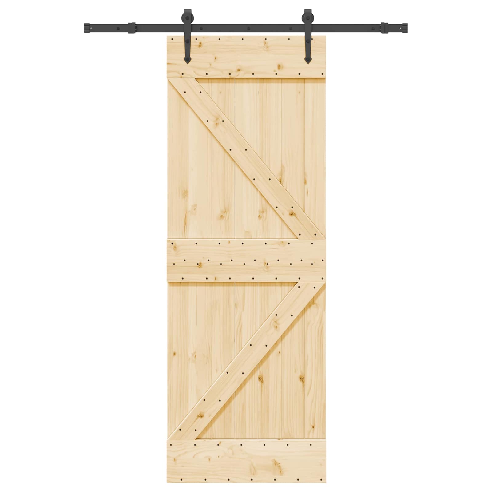 Slankios durys NARVIK Natūrali ir juoda 70 x 210 cm (152,5 cm)