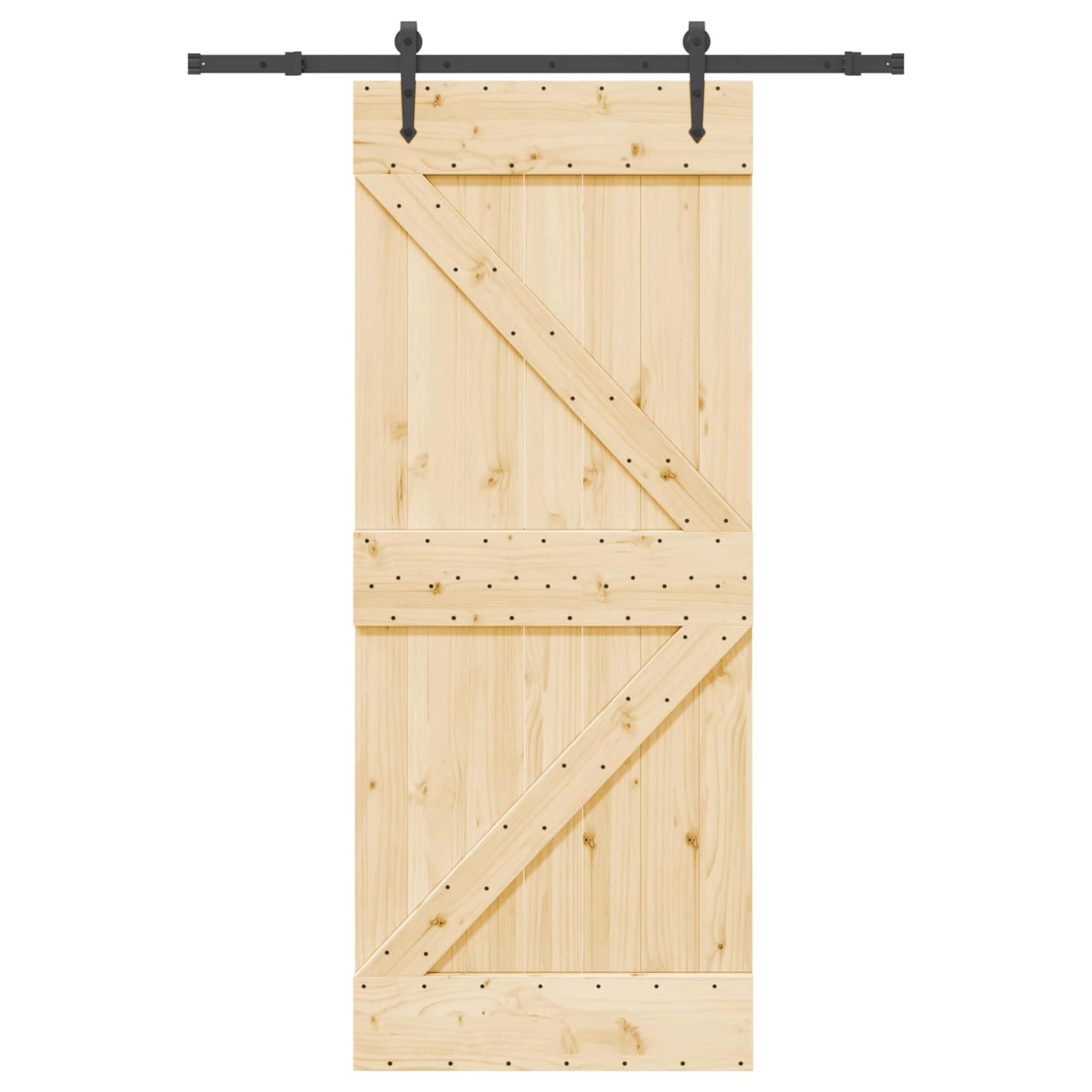 Slankios durys NARVIK Natūrali ir juoda 85 x 210 cm (152,5 cm)