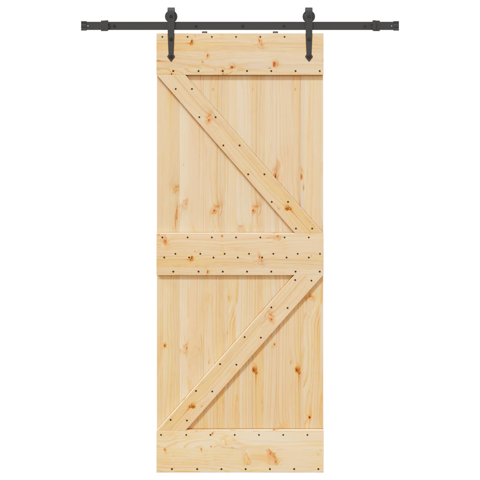 Slankios durys NARVIK Natūrali ir juoda 80 x 210 cm (152,5 cm)