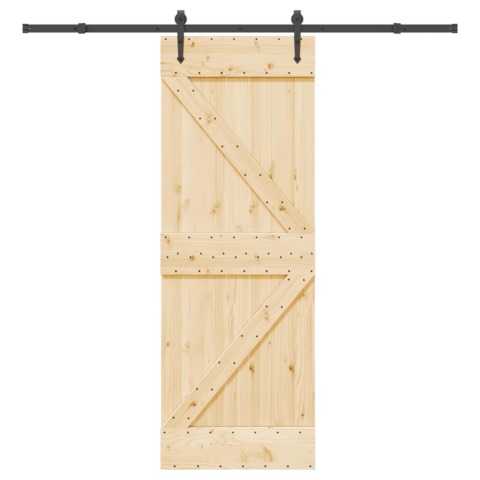 Bīdāmās durvis NARVIK Dabīgā un melna 70 x 210 cm (213,5 cm)