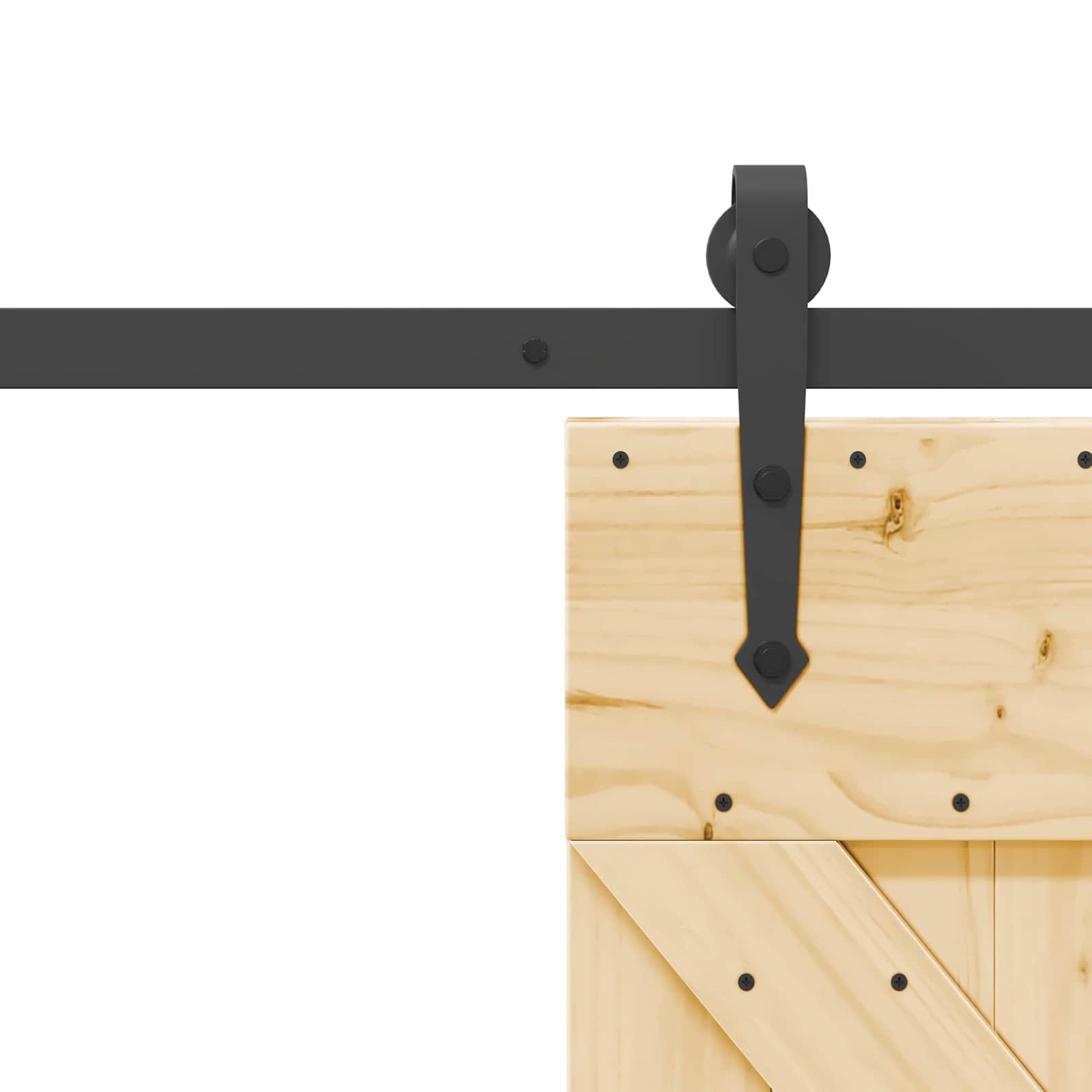 Slankios durys NARVIK Natūrali ir juoda 85 x 210 cm (213,5 cm)