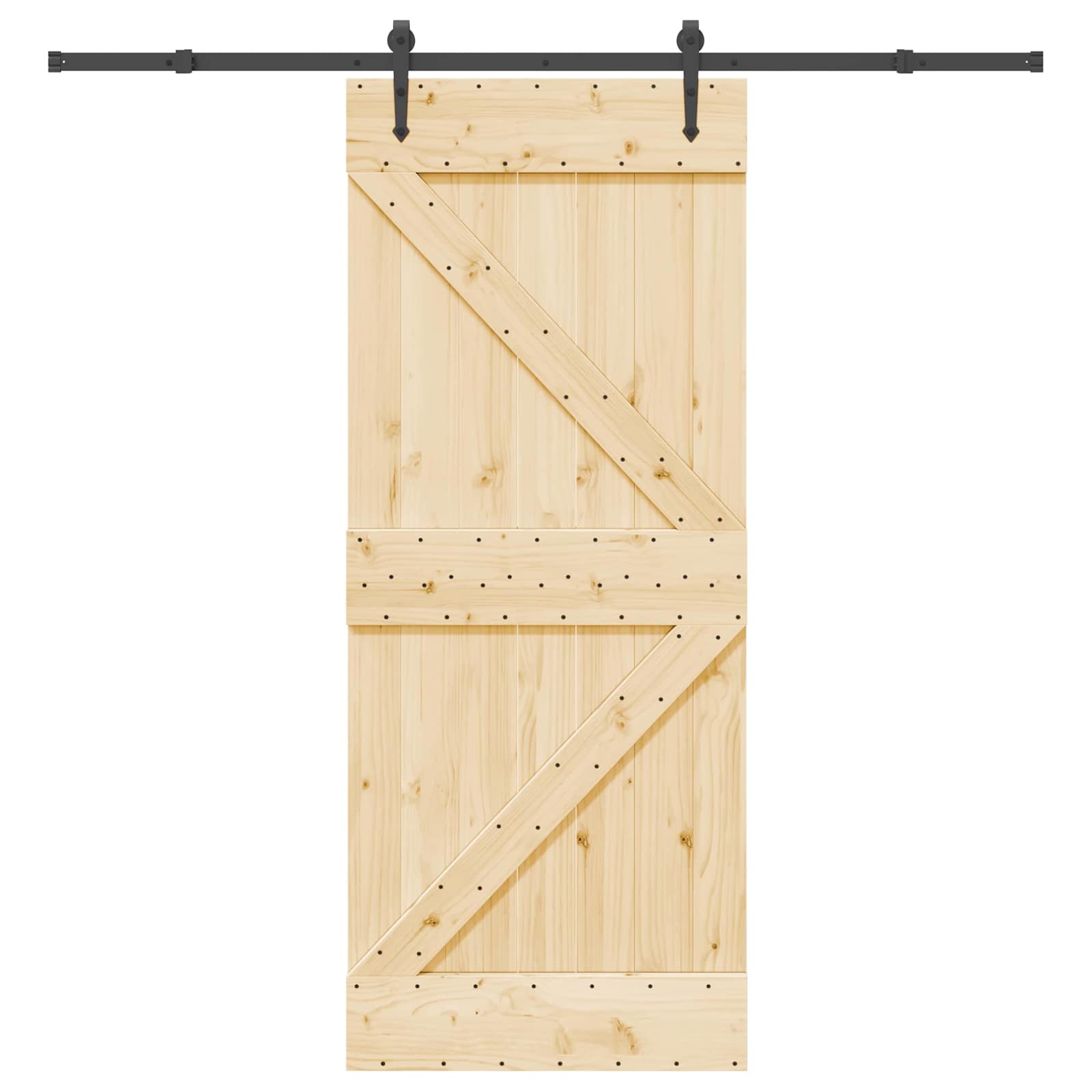 Slankios durys NARVIK Natūrali ir juoda 85 x 210 cm (213,5 cm)