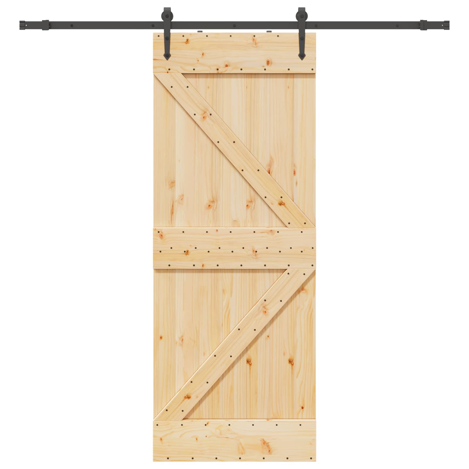 Bīdāmās durvis NARVIK Dabīgā krāsā un melnas 80 x 210 cm (213,5 cm)