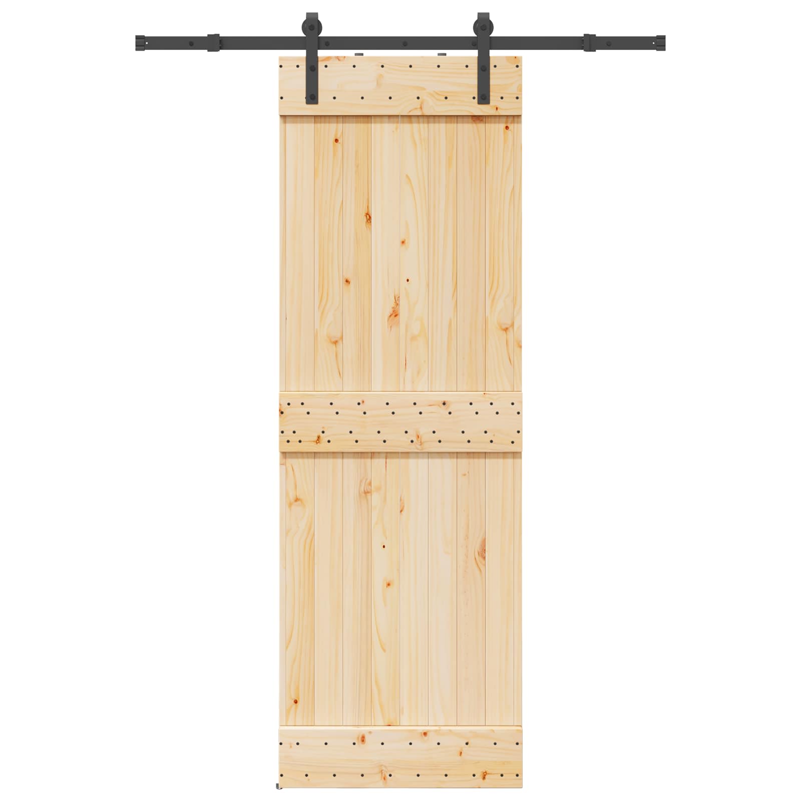 Slankios durys NARVIK Natūrali ir juoda 70 x 210 cm (152,5 cm)