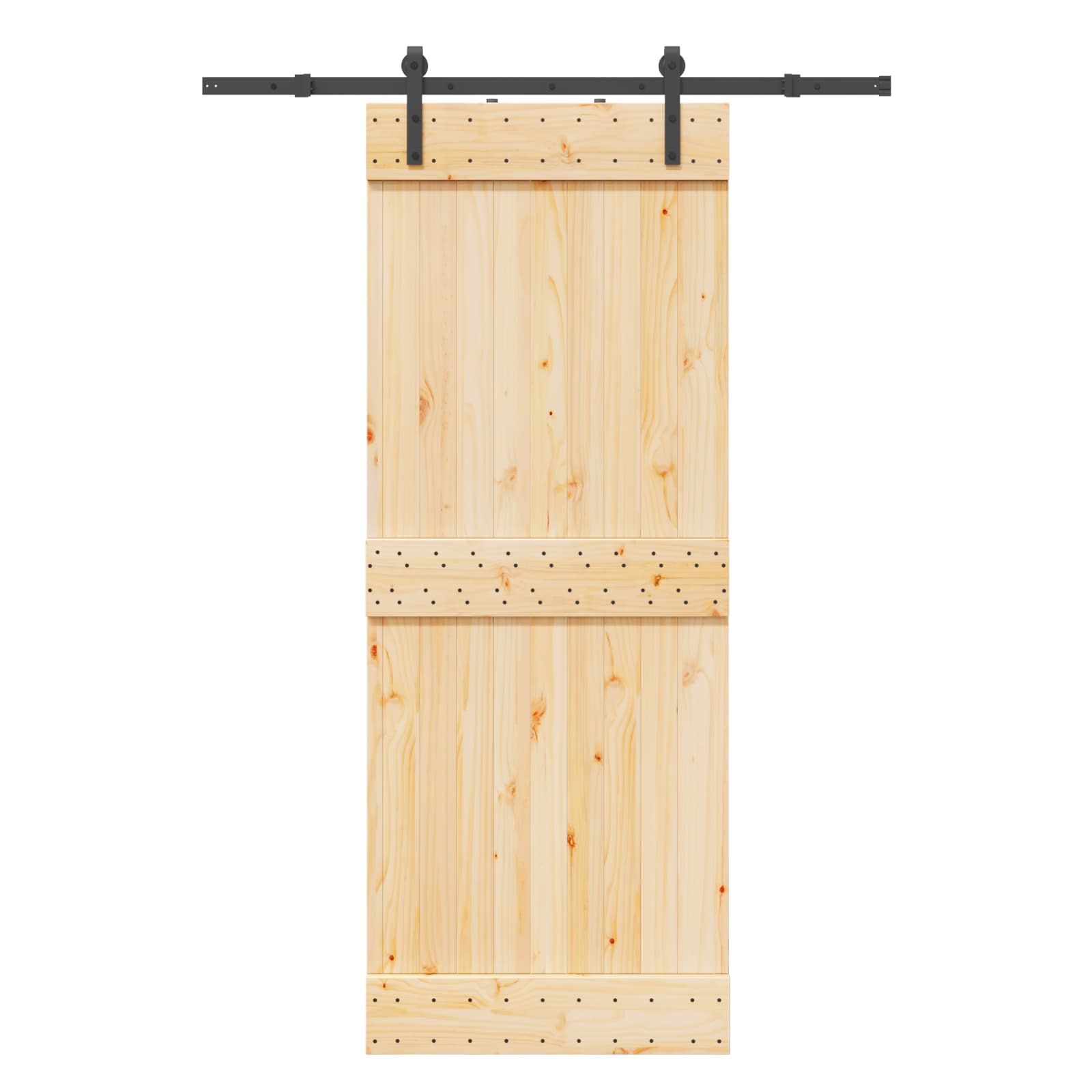 Slankios durys NARVIK Natūrali ir juoda 80 x 210 cm (152,5 cm)