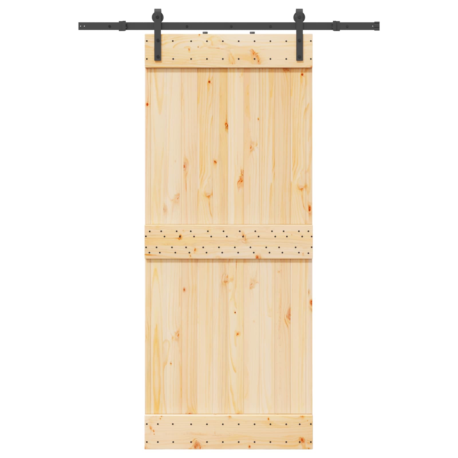 Slankios durys NARVIK Natūrali ir juoda 85 x 210 cm (152,5 cm)