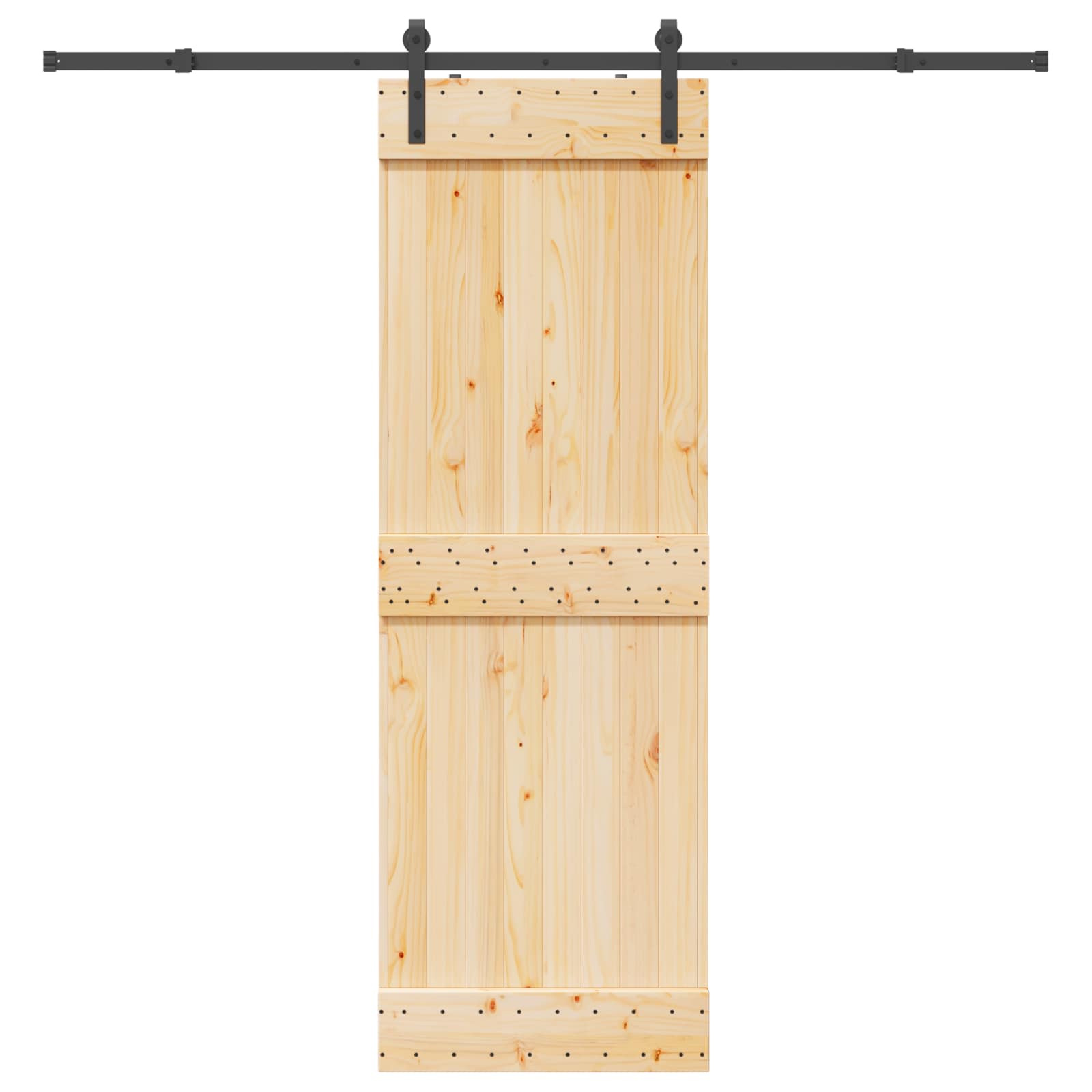 Bīdāmās durvis NARVIK Dabīga un melna 70 x 210 cm (213,5 cm)