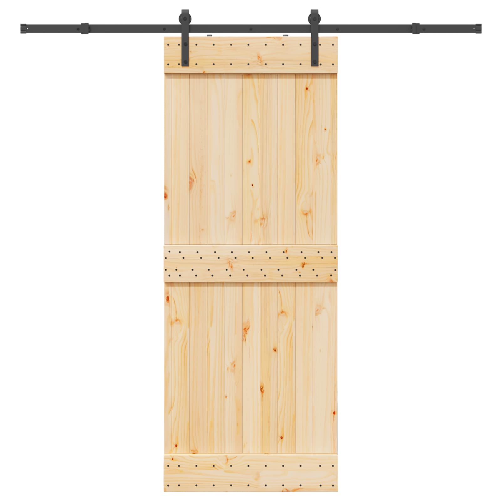 Slankios durys NARVIK Natūrali ir juoda 80 x 210 cm (213,5 cm)