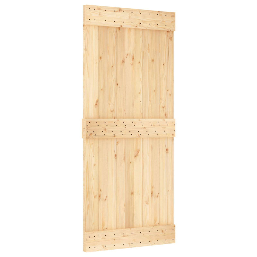 Slankios durys NARVIK Natūrali ir juoda 90 x 210 cm (213,5 cm)