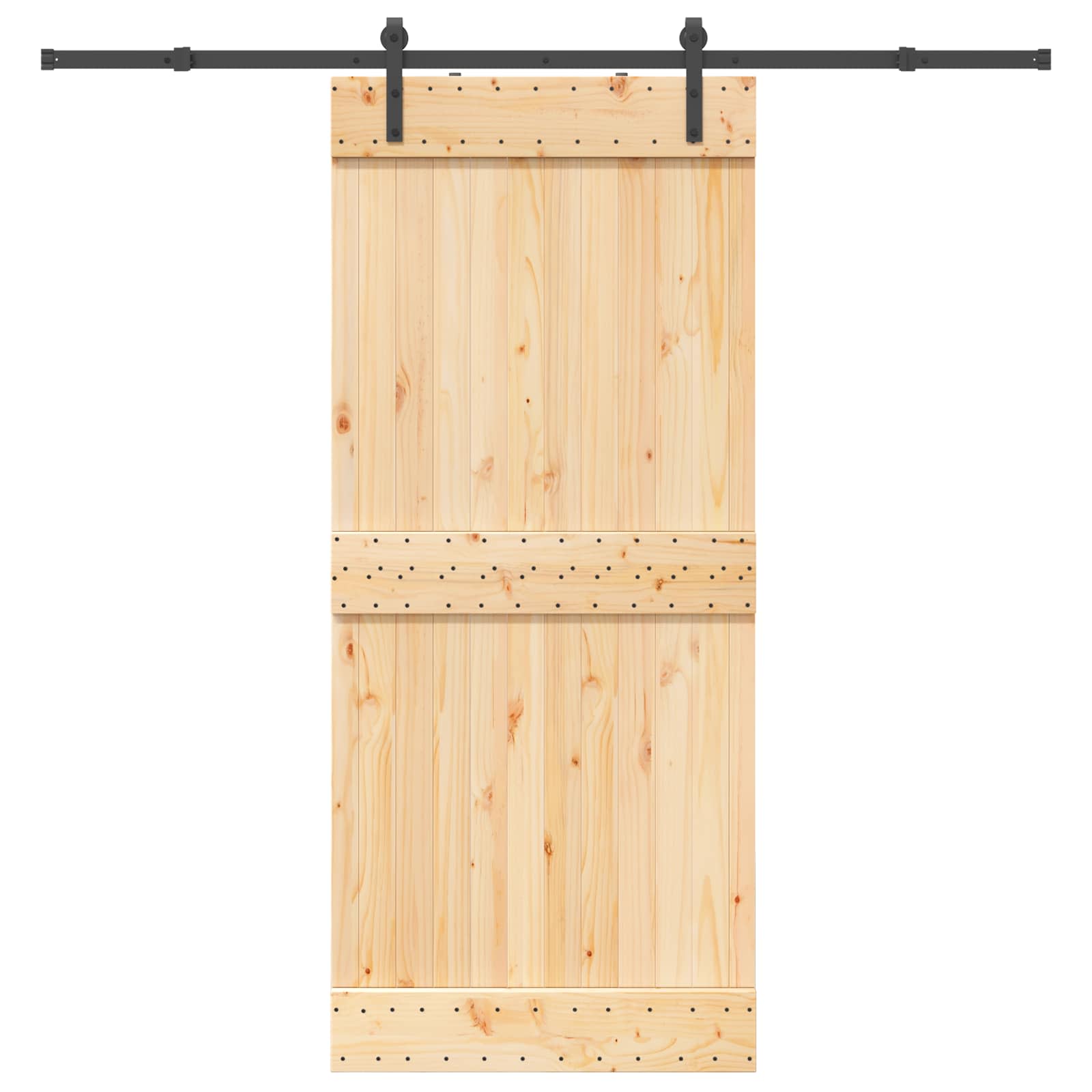 Slankios durys NARVIK Natūrali ir juoda 90 x 210 cm (213,5 cm)