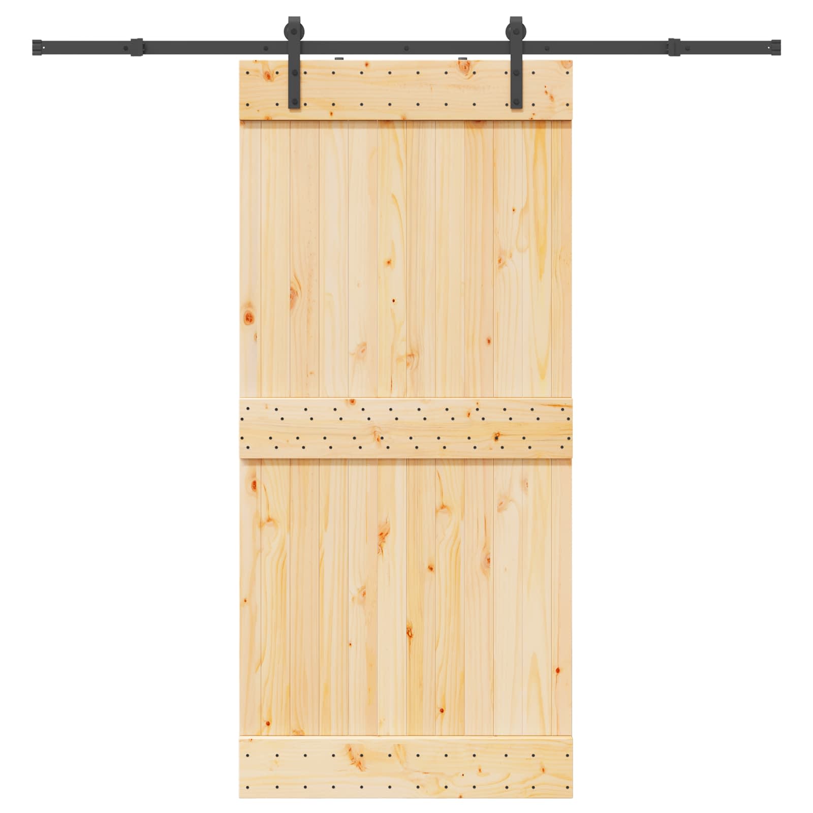 Bīdāmās durvis NARVIK Dabīga un melna 95 x 210 cm (213,5 cm)