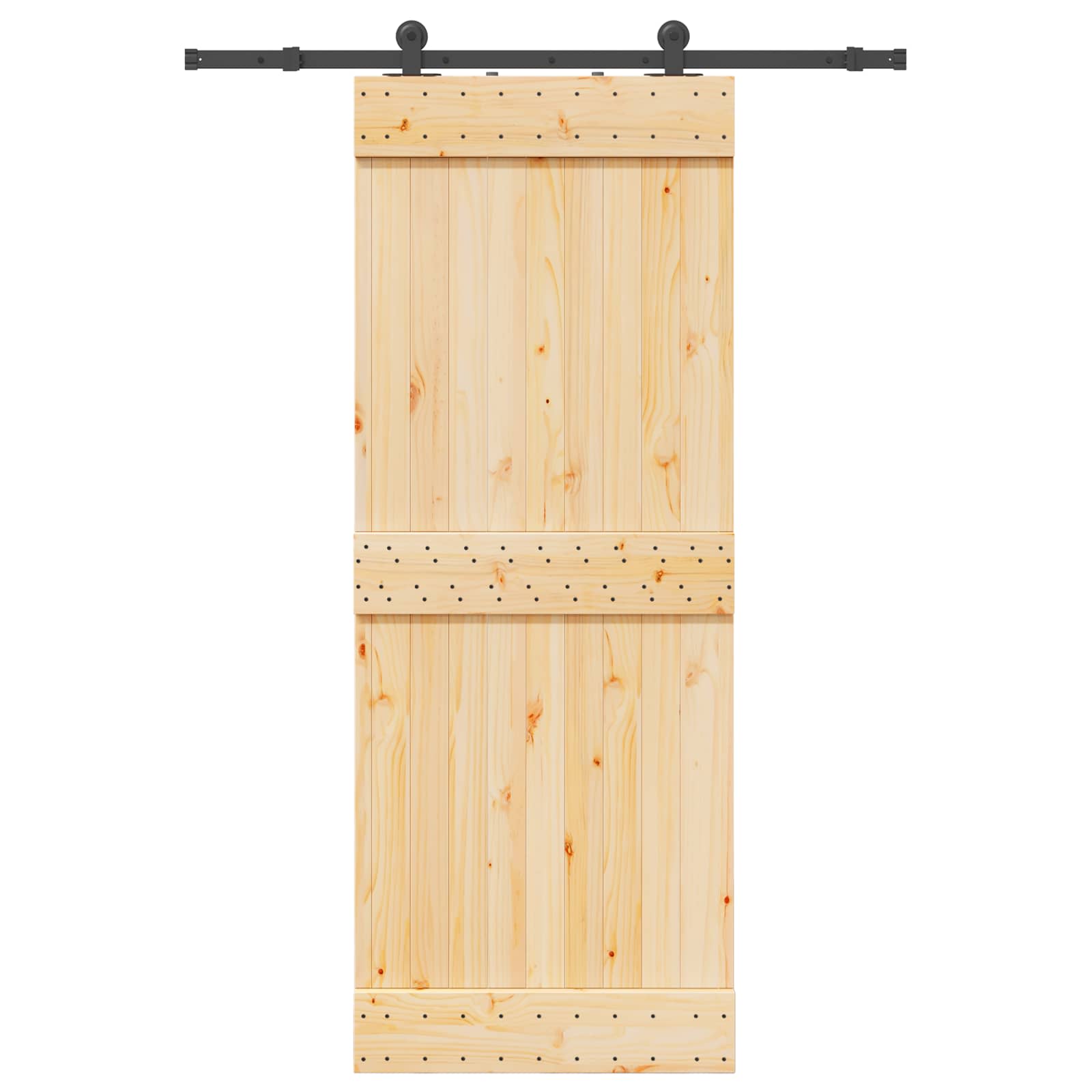 Slankios durys NARVIK Natūrali ir juoda 80 x 210 cm (152,5 cm)