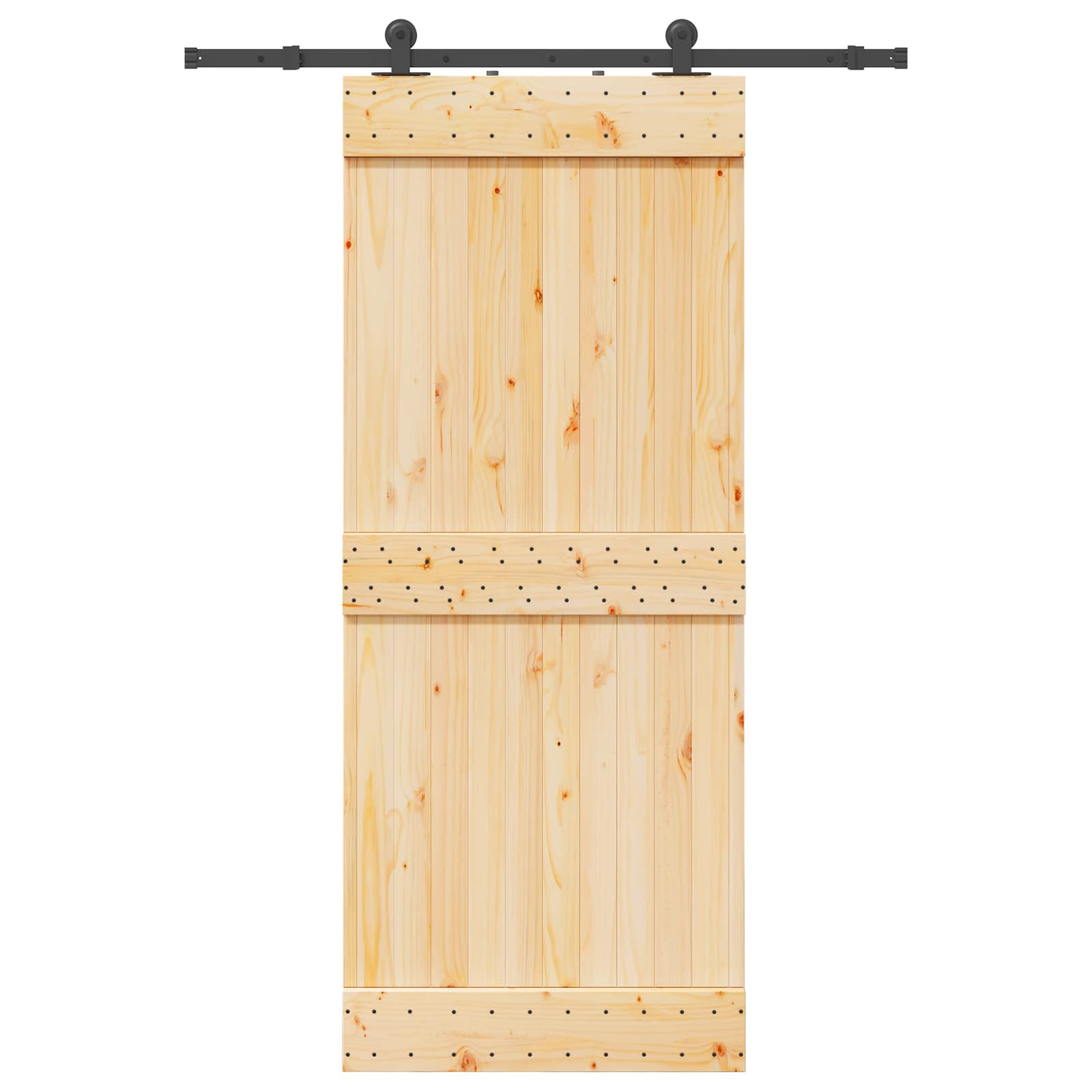 Slankios durys NARVIK Natūrali ir juoda 85 x 210 cm (152,5 cm)