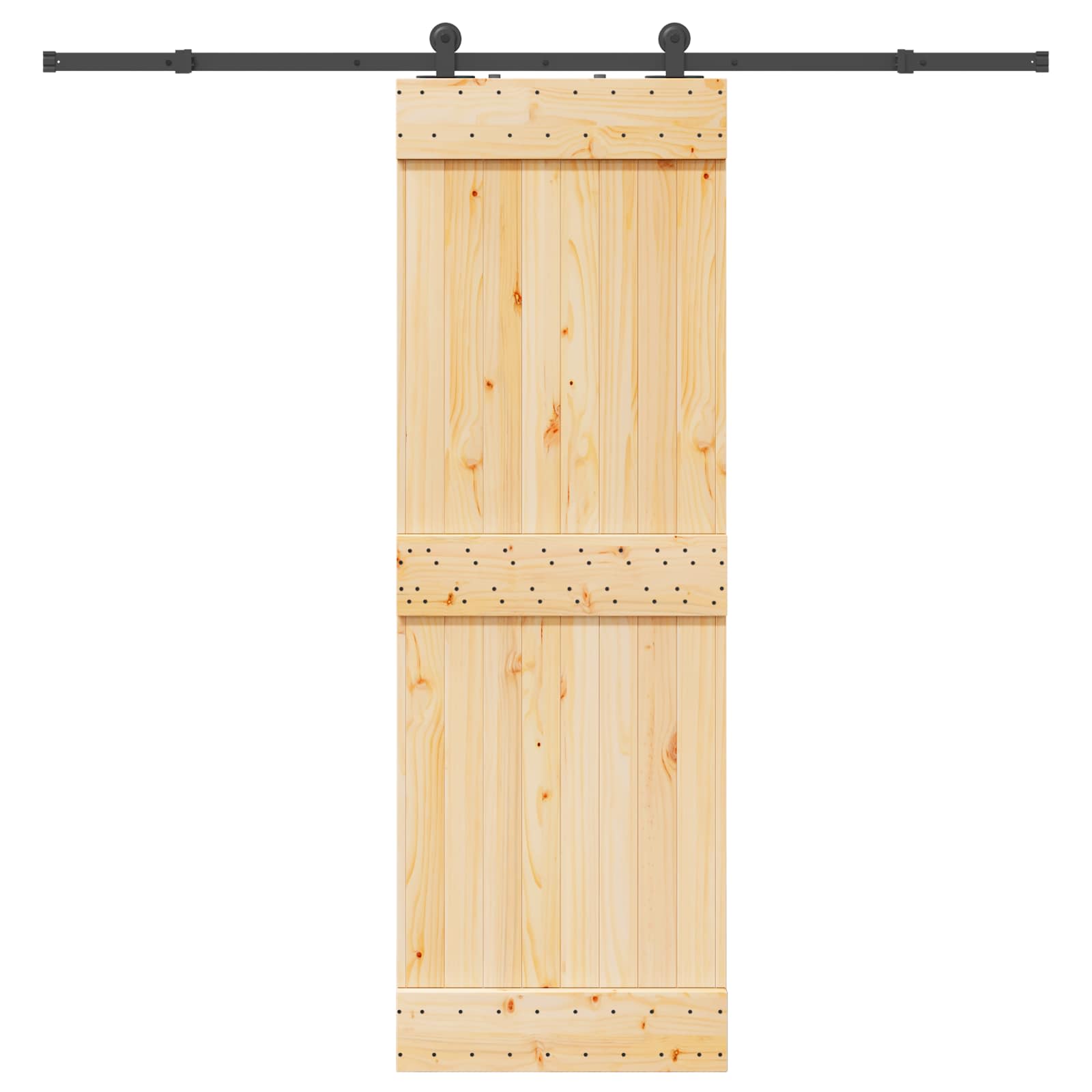 Slankios durys NARVIK Natūrali ir juoda 70 x 210 cm (213,5 cm)