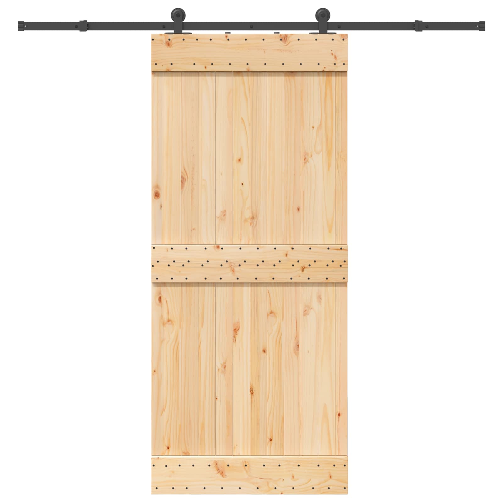 Slankios durys NARVIK Natūrali ir juoda 90 x 210 cm (213,5 cm)