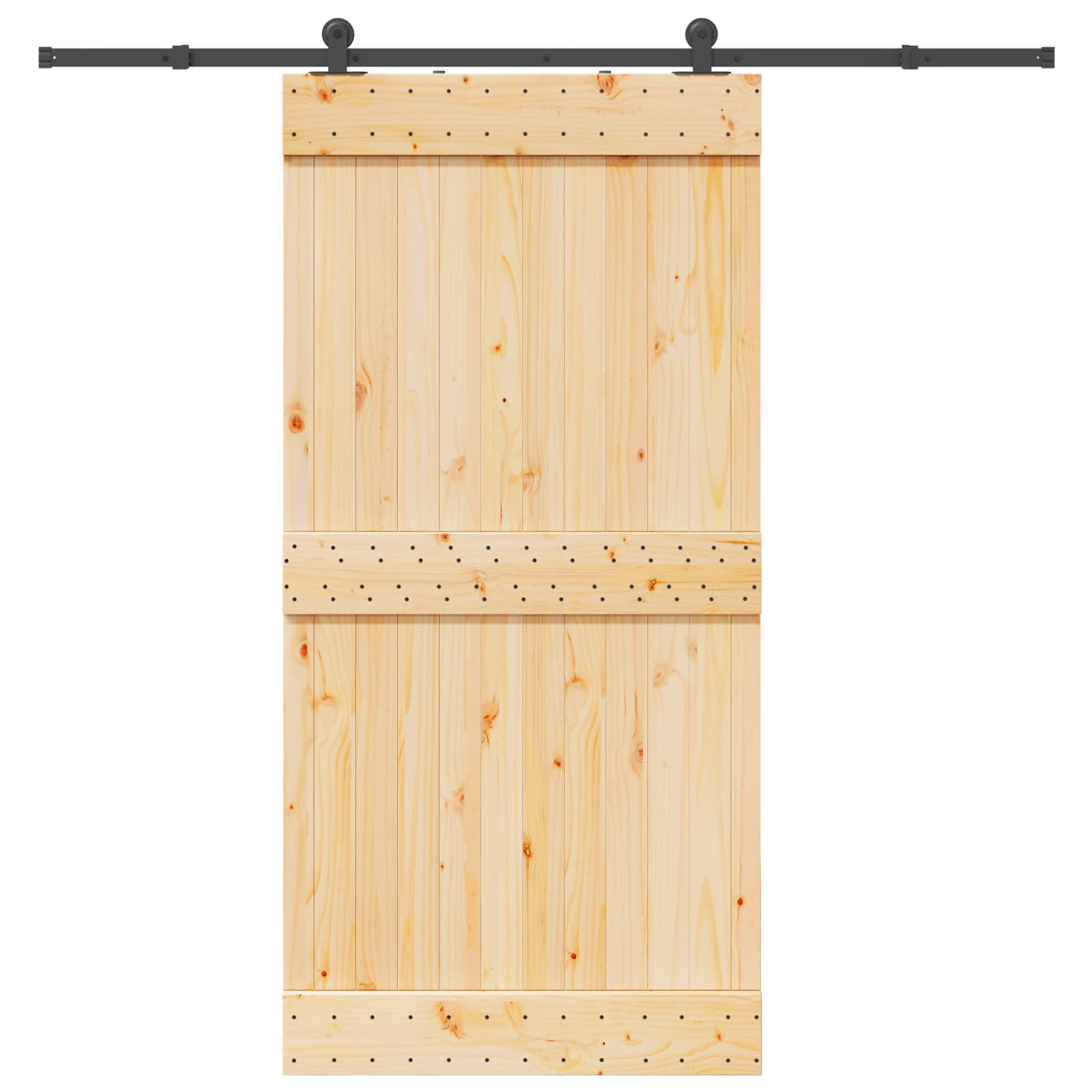 Slankios durys NARVIK Natūrali ir juoda 100 x 210 cm (213,5 cm)