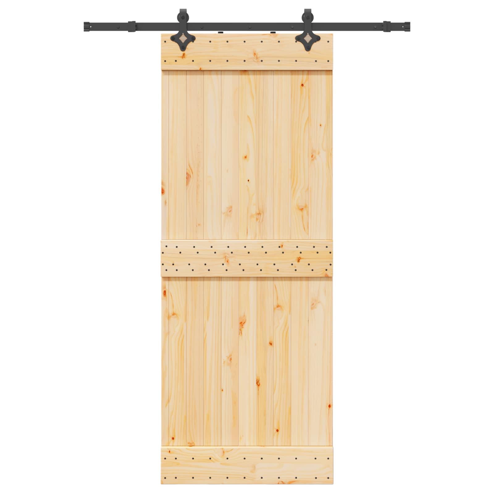 Slankios durys NARVIK Natūrali ir juoda 80 x 210 cm (152,5 cm)