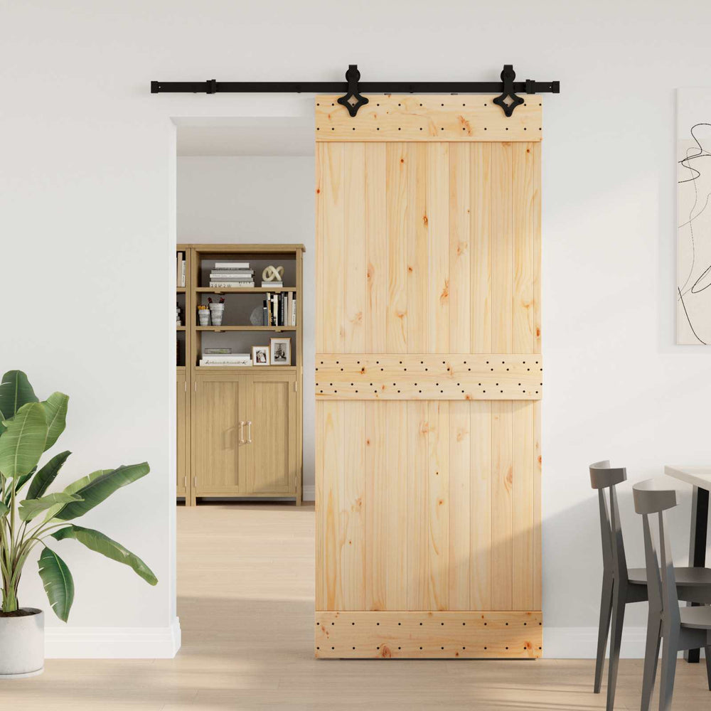 Bīdāmās durvis NARVIK Dabīgā un melna 85 x 210 cm (152,5 cm)