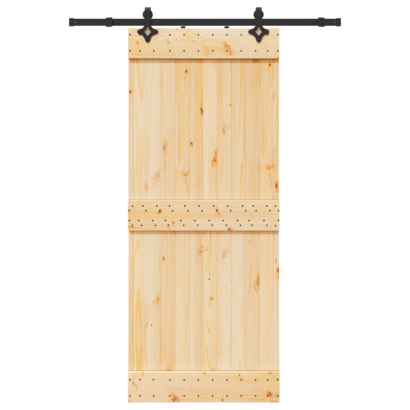 Slankios durys NARVIK Natūrali ir juoda 85 x 210 cm (152,5 cm)