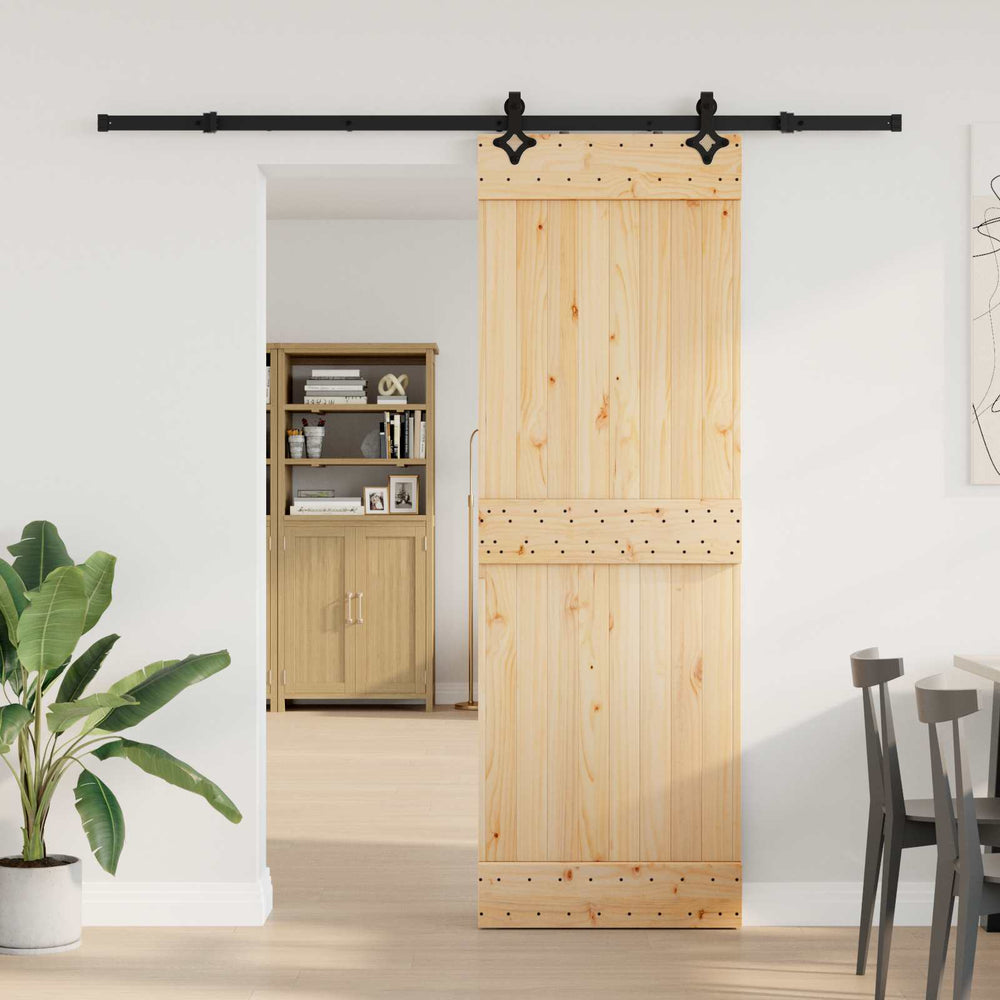 Bīdāmās durvis NARVIK Dabīga un melna 70 x 210 cm (213,5 cm)