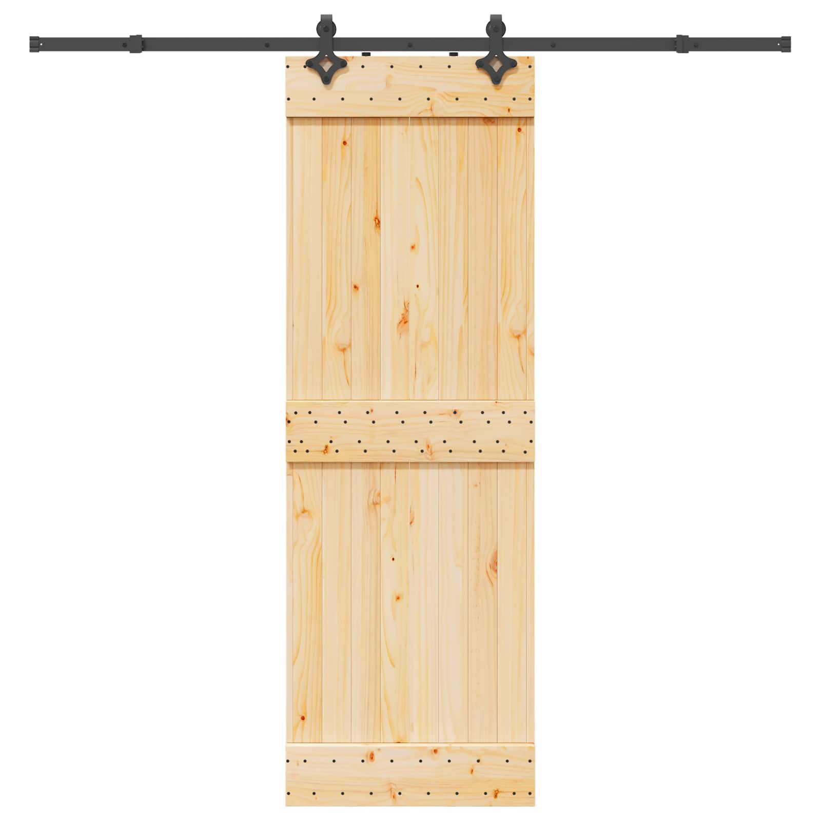 Slankios durys NARVIK Natūrali ir juoda 70 x 210 cm (213,5 cm)