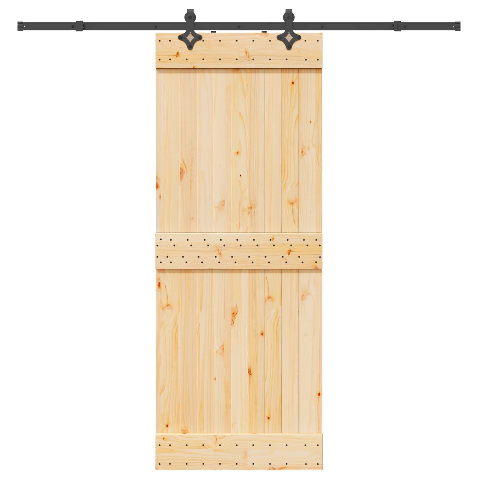 Slankios durys NARVIK Natūrali ir juoda 80 x 210 cm (213,5 cm)