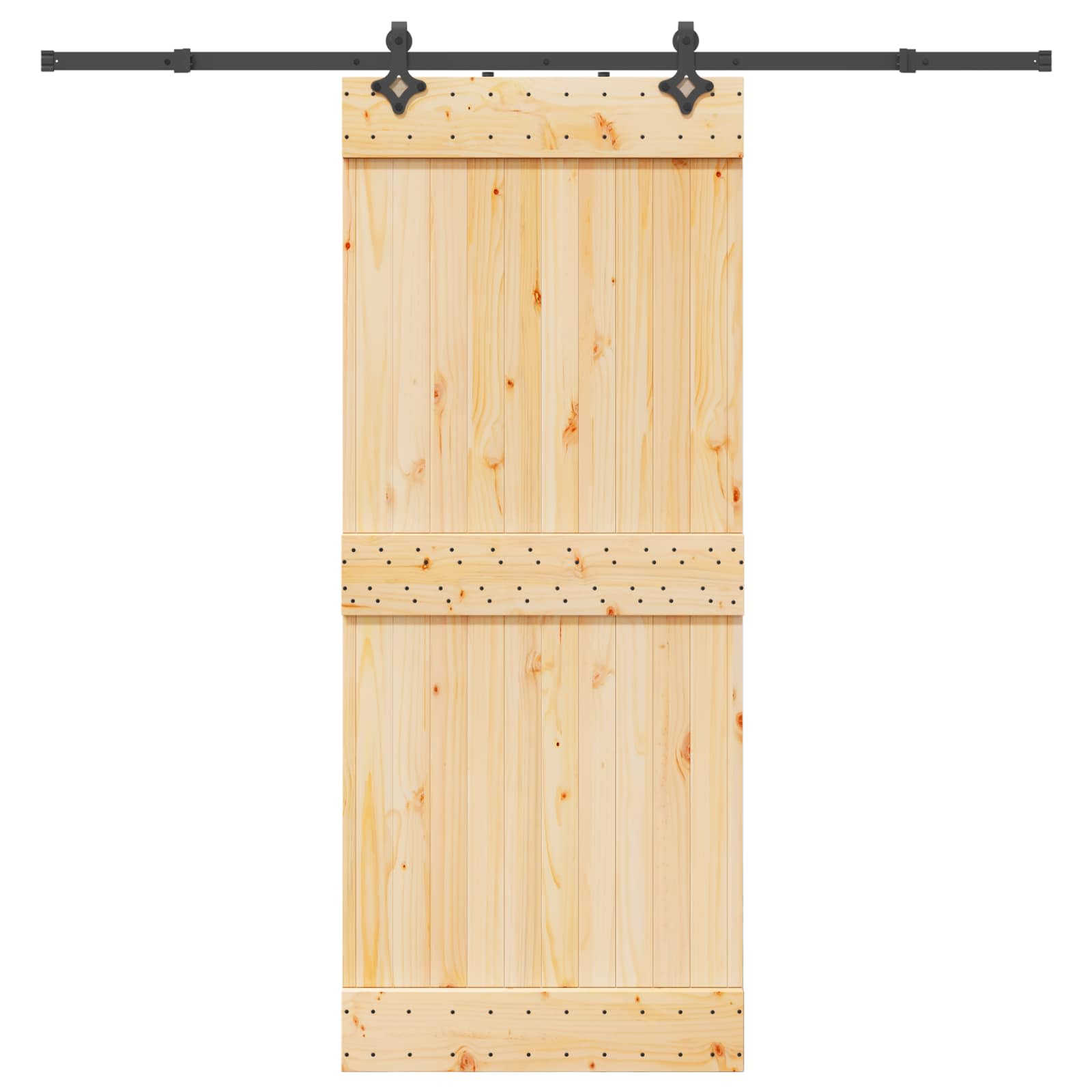 Slankios durys NARVIK Natūrali ir juoda 85 x 210 cm (213,5 cm)