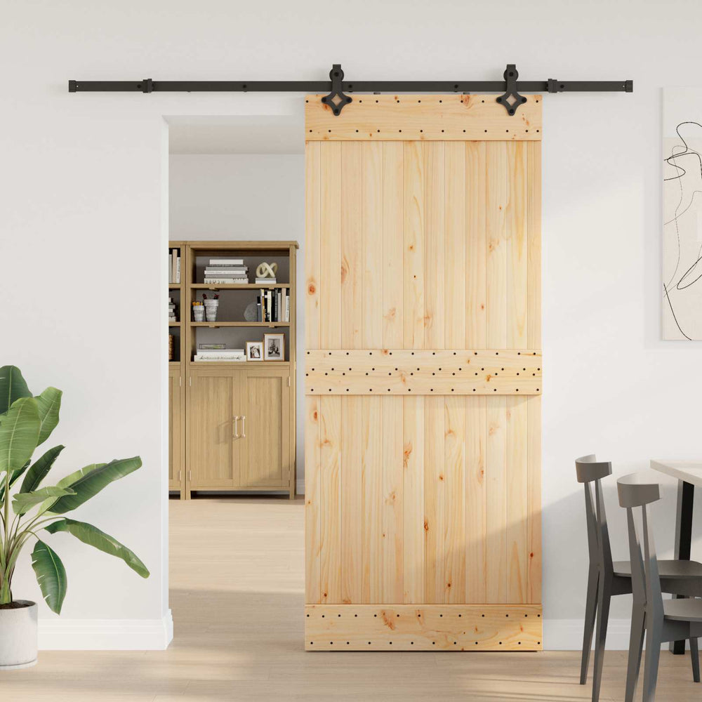 Bīdāmās durvis NARVIK Dabīgā un melnā 90 x 210 cm (213,5 cm)