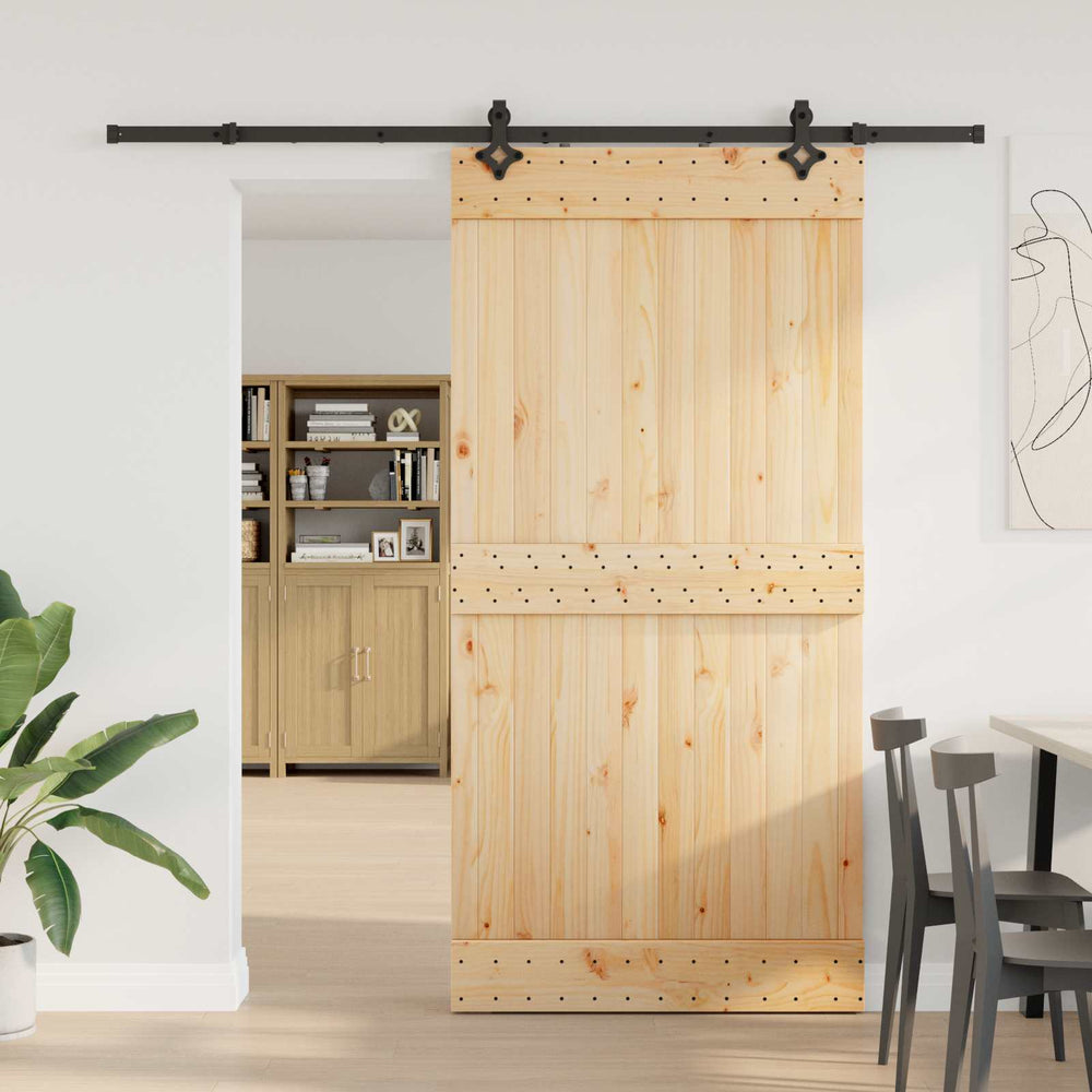 Bīdāmās durvis NARVIK Dabīga un melna 100 x 210 cm (213,5 cm)