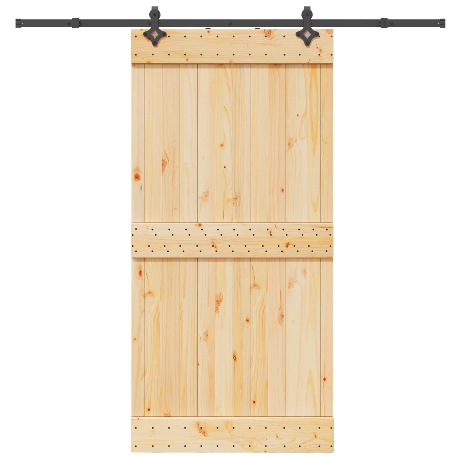 Slankios durys NARVIK Natūrali ir juoda 100 x 210 cm (213,5 cm)