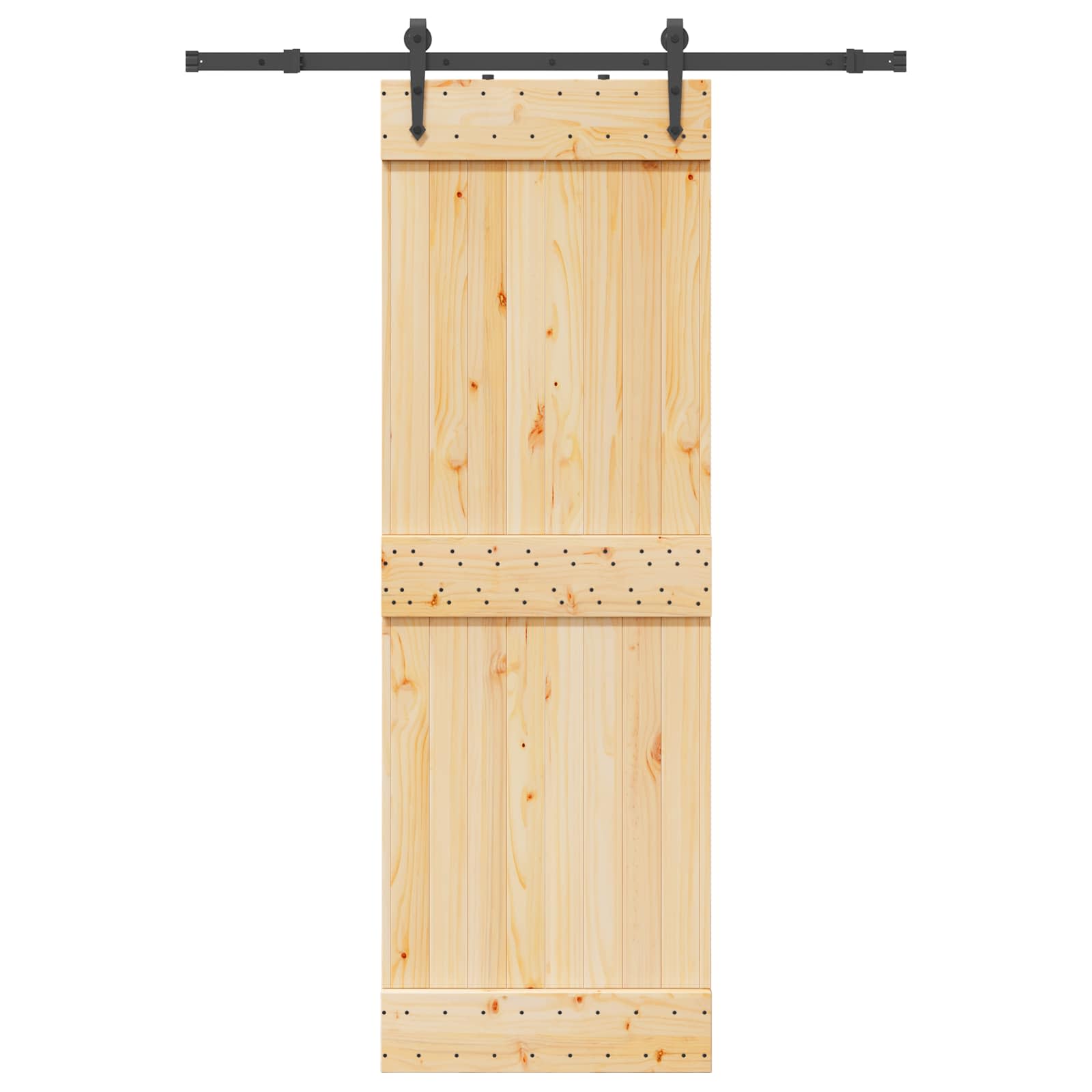 Slankios durys NARVIK Natūrali ir juoda 70 x 210 cm (152,5 cm)