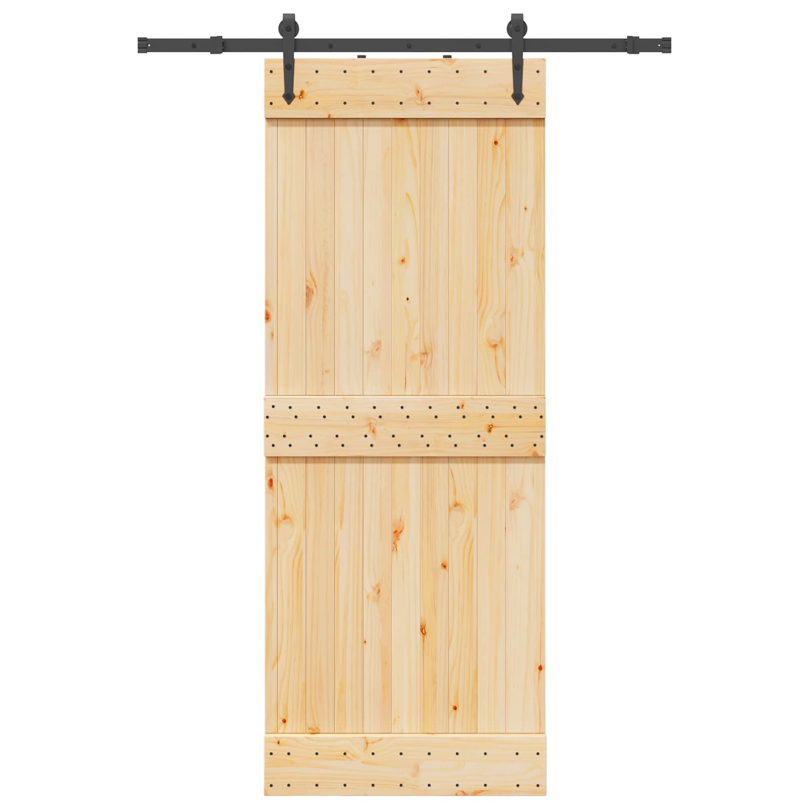 Slankios durys NARVIK Natūrali ir juoda 80 x 210 cm (152,5 cm)