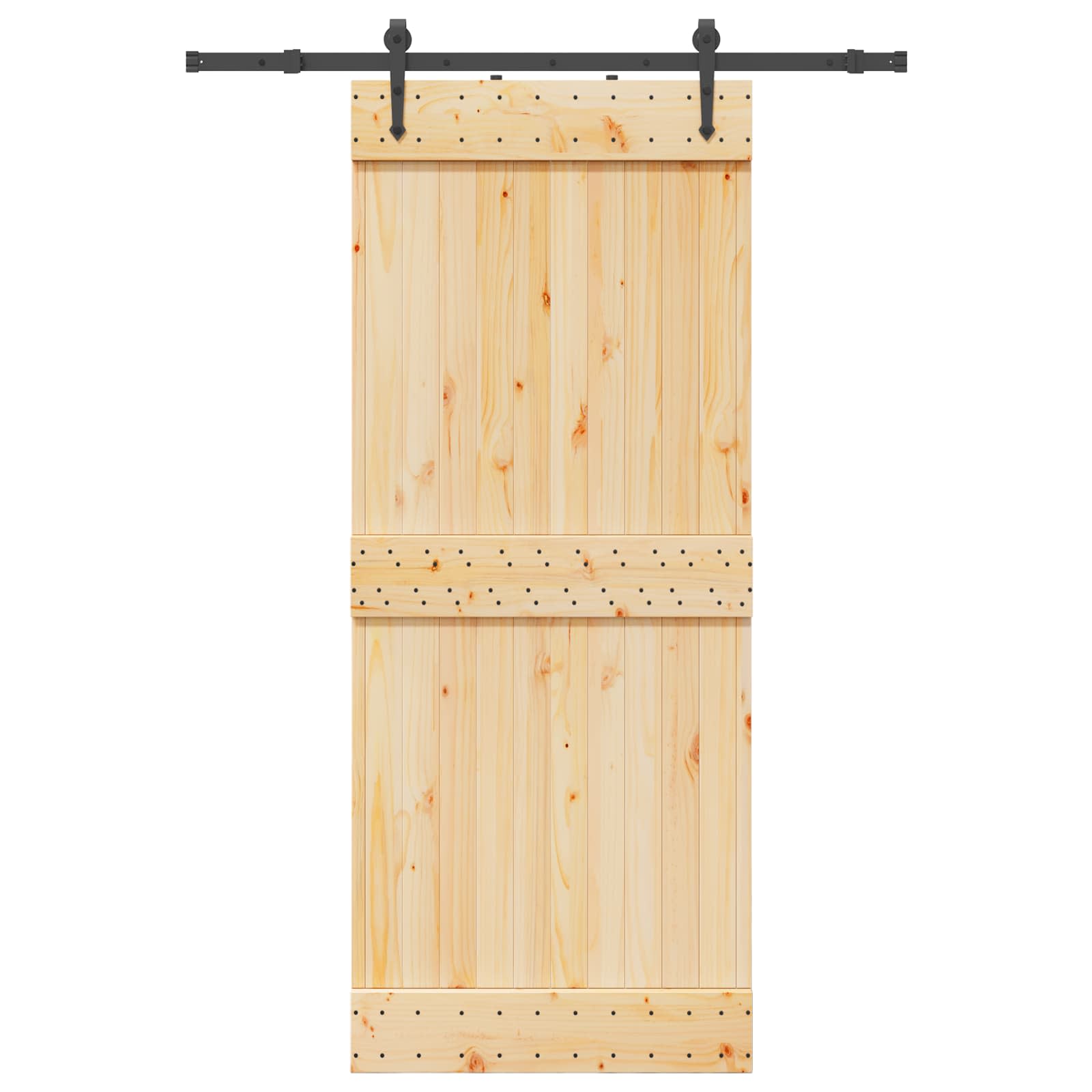 Slankios durys NARVIK Natūrali ir juoda 85 x 210 cm (152,5 cm)