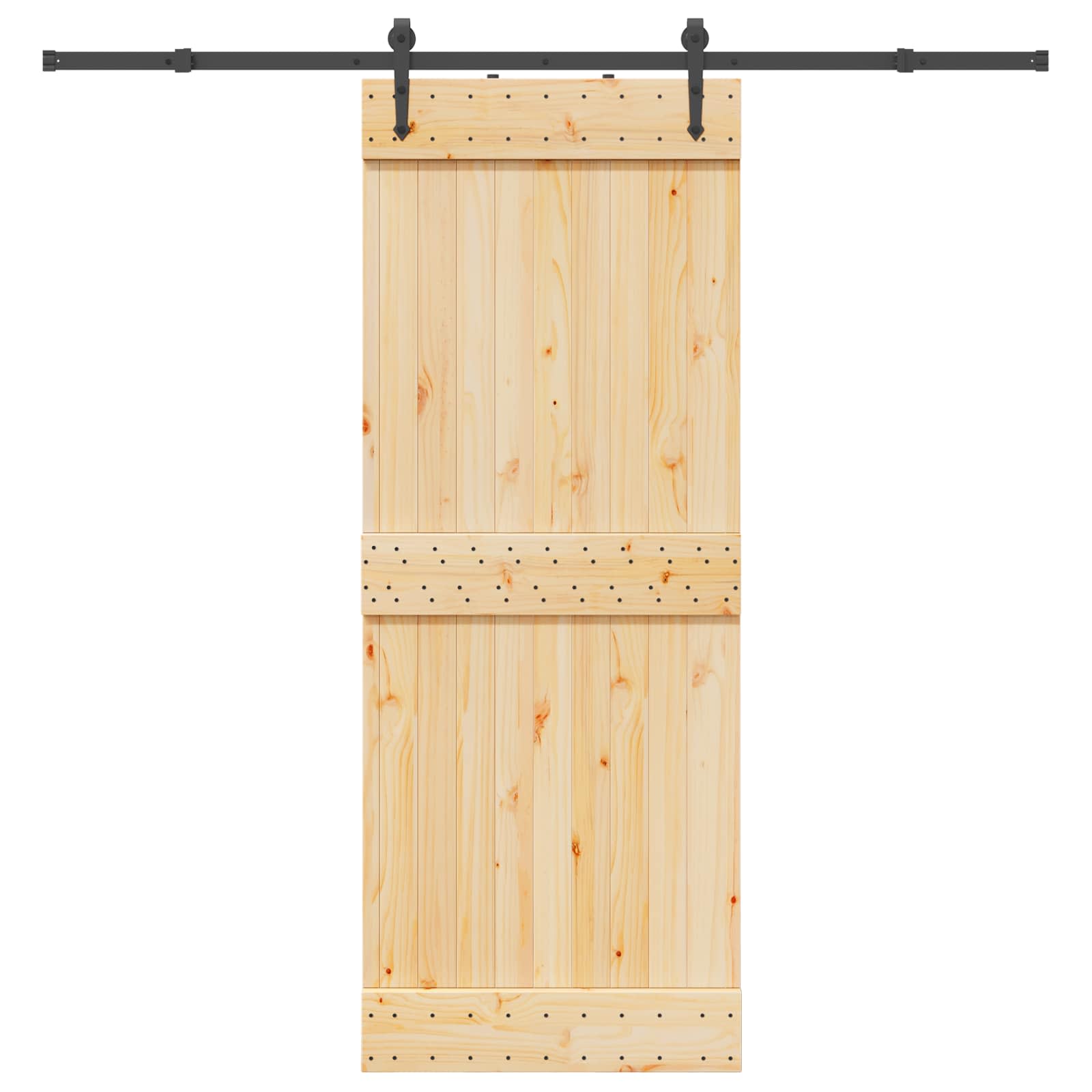 Slankios durys NARVIK Natūrali ir juoda 80 x 210 cm (213,5 cm)