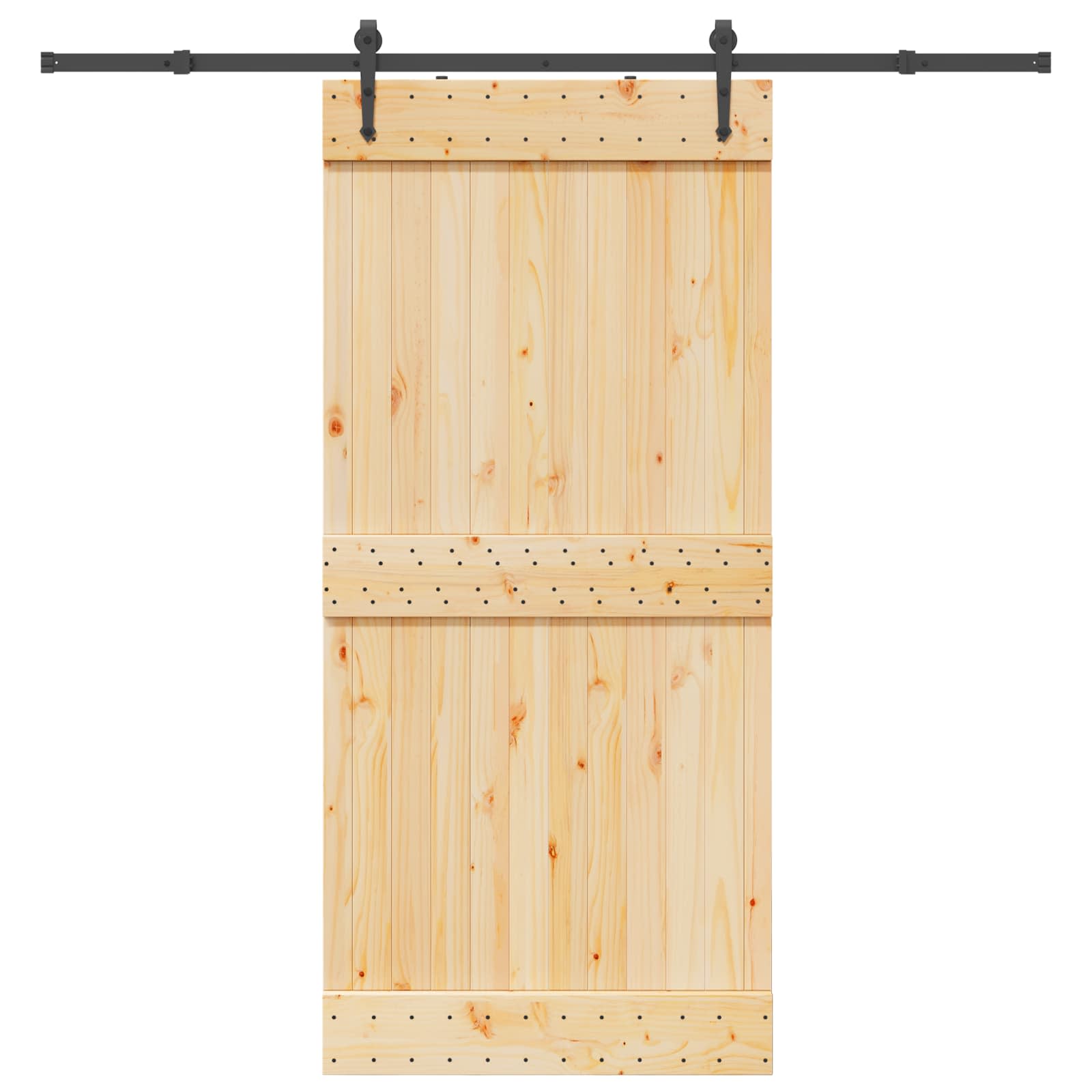 Bīdāmās durvis NARVIK Dabīga un melna 95 x 210 cm (213,5 cm)