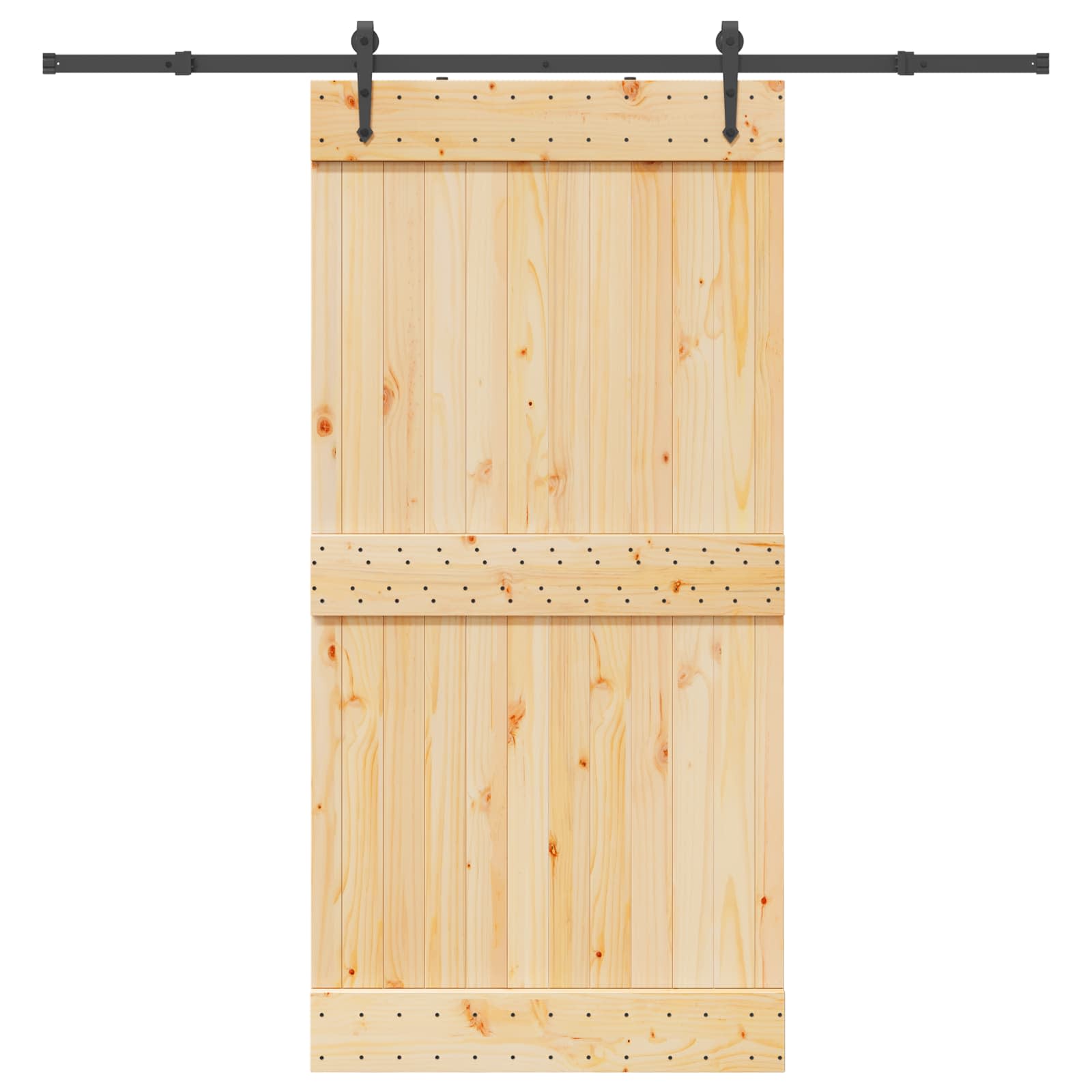 Slankios durys NARVIK Natūrali ir juoda 100 x 210 cm (213,5 cm)