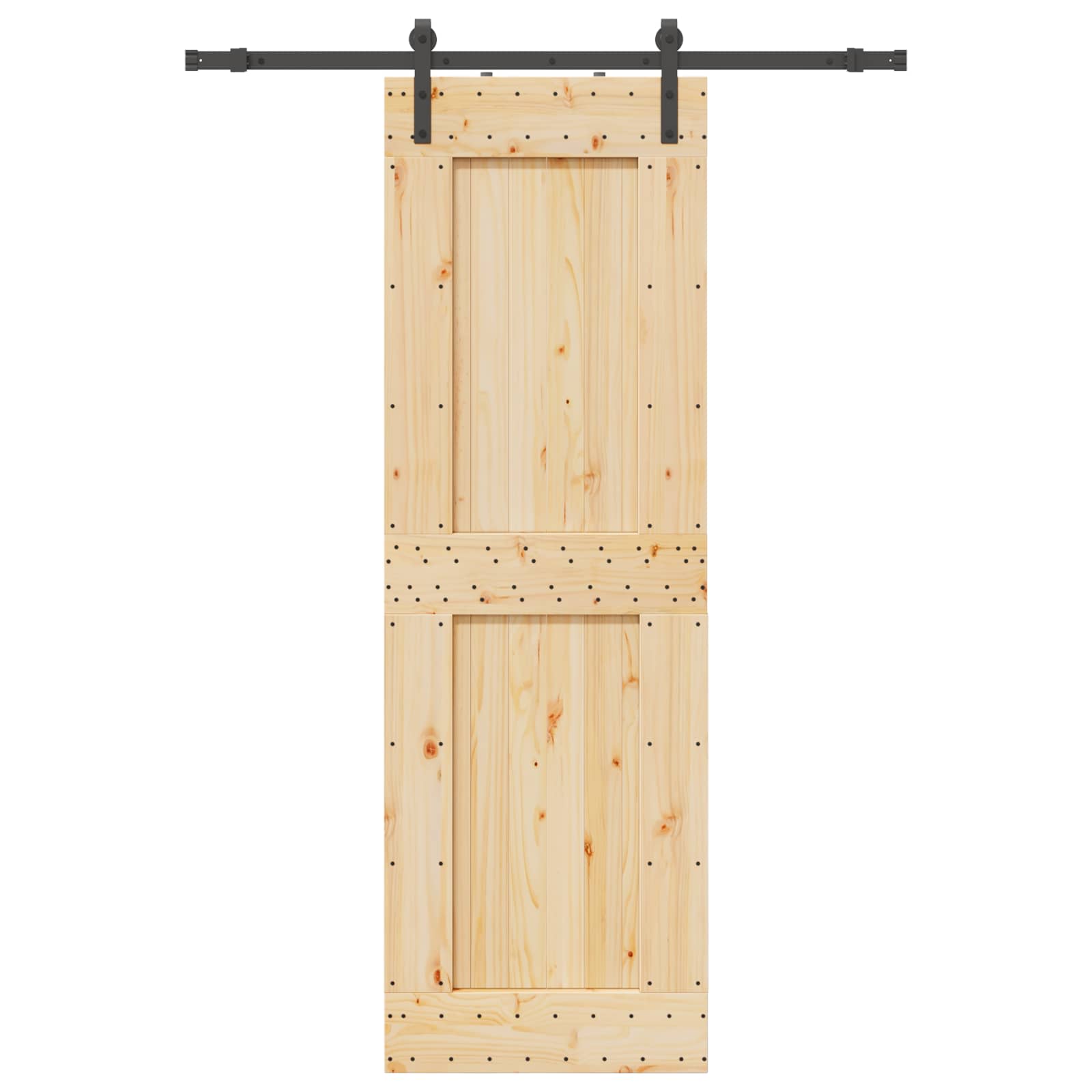 Bīdāmās durvis NARVIK Dabīgā un melnā krāsā 70 x 210 cm (152,5 cm)