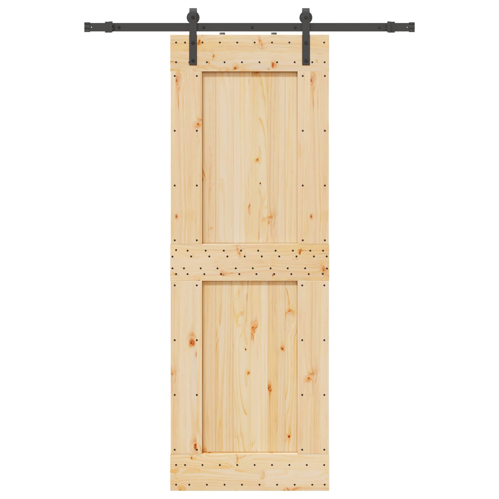 Slankios durys NARVIK Natūrali ir juoda 80 x 210 cm (152,5 cm)