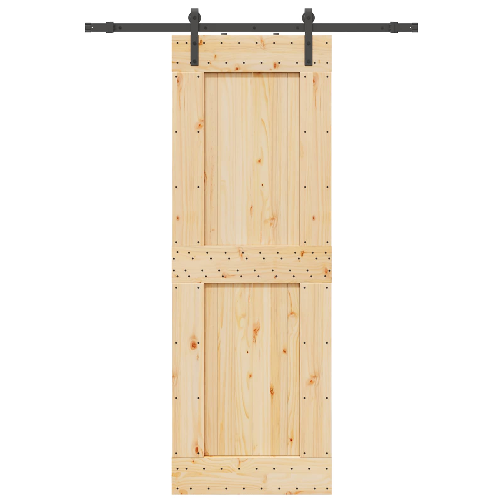 Bīdāmās durvis NARVIK Dabīgā un melna 85 x 210 cm (152,5 cm)