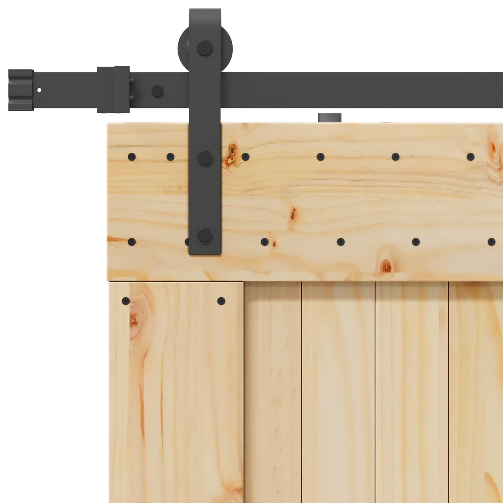 Slankios durys NARVIK Natūrali ir juoda 70 x 210 cm (213,5 cm)