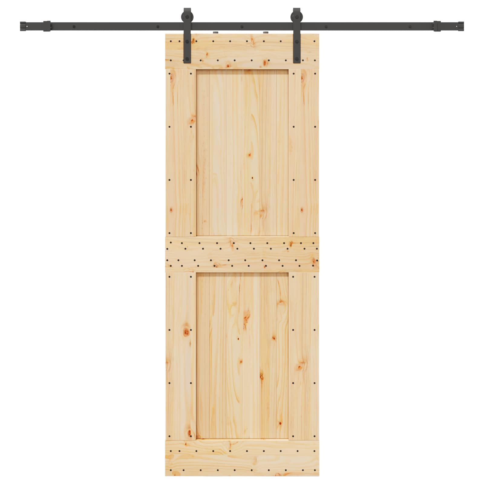 Slankios durys NARVIK Natūrali ir juoda 80 x 210 cm (213,5 cm)