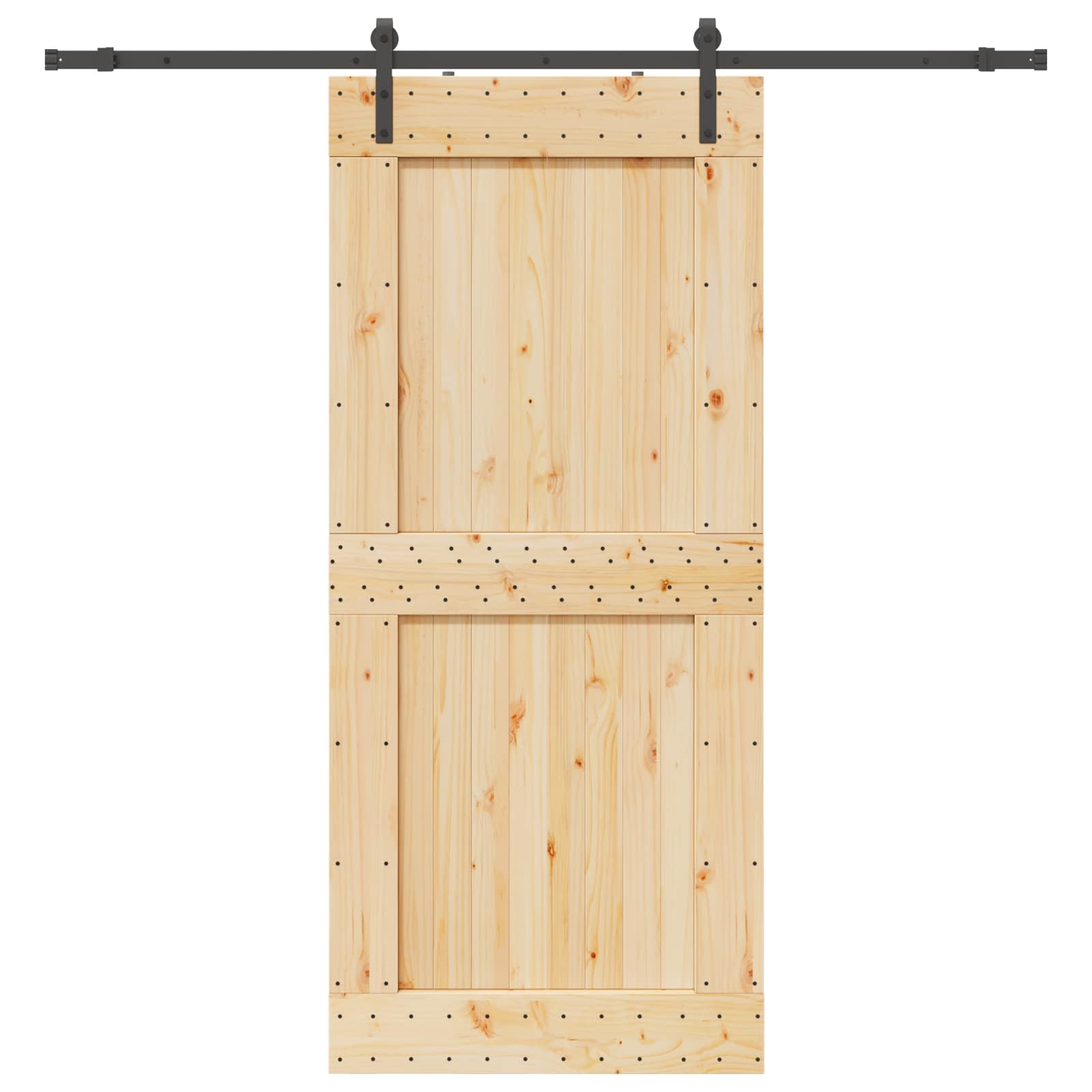 Slankios durys NARVIK Natūrali ir juoda 100 x 210 cm (213,5 cm)